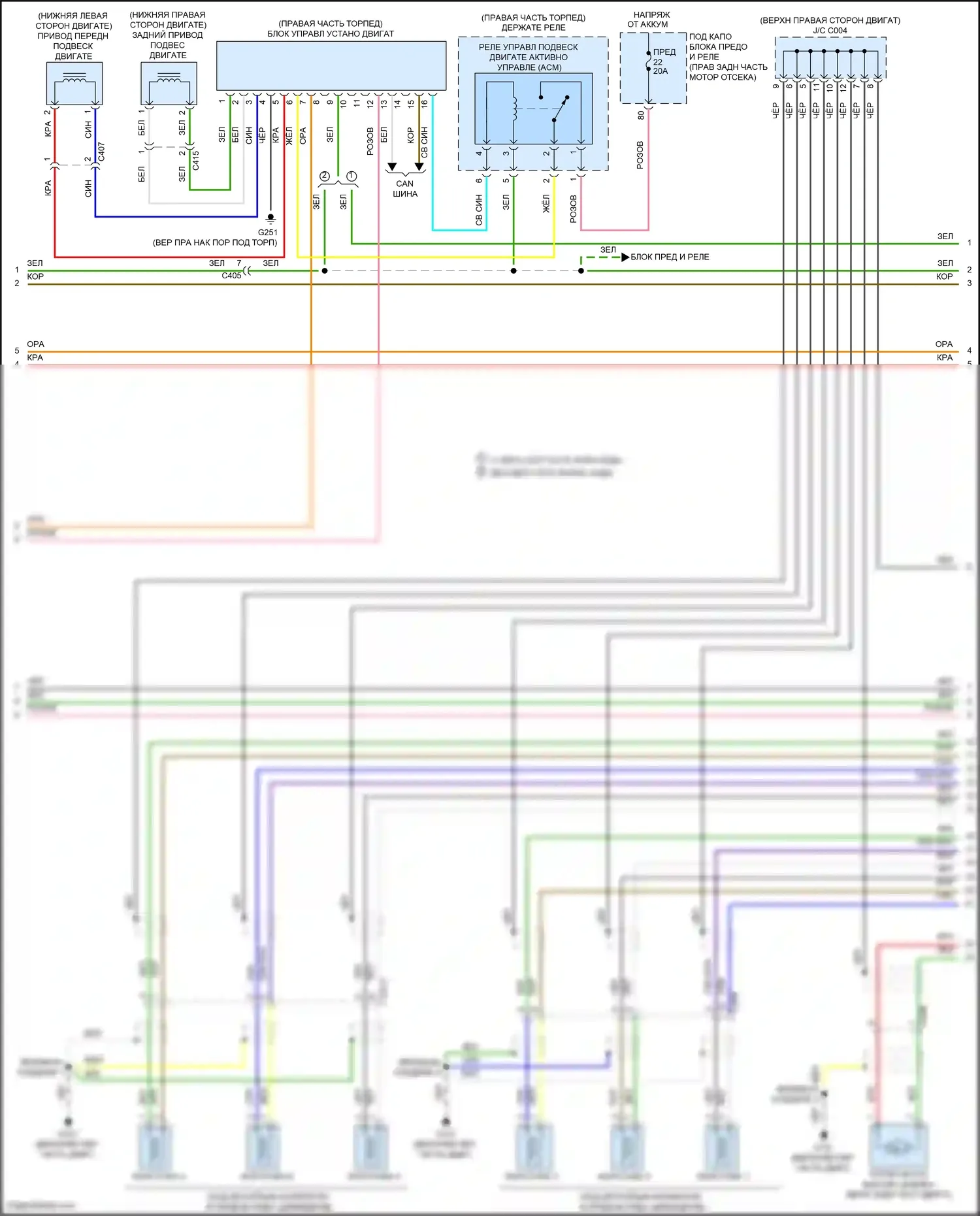 Odyssey Honda V рестайлинг (2017-2020): Электросхема двигателя 3.5l (4 из 8) 