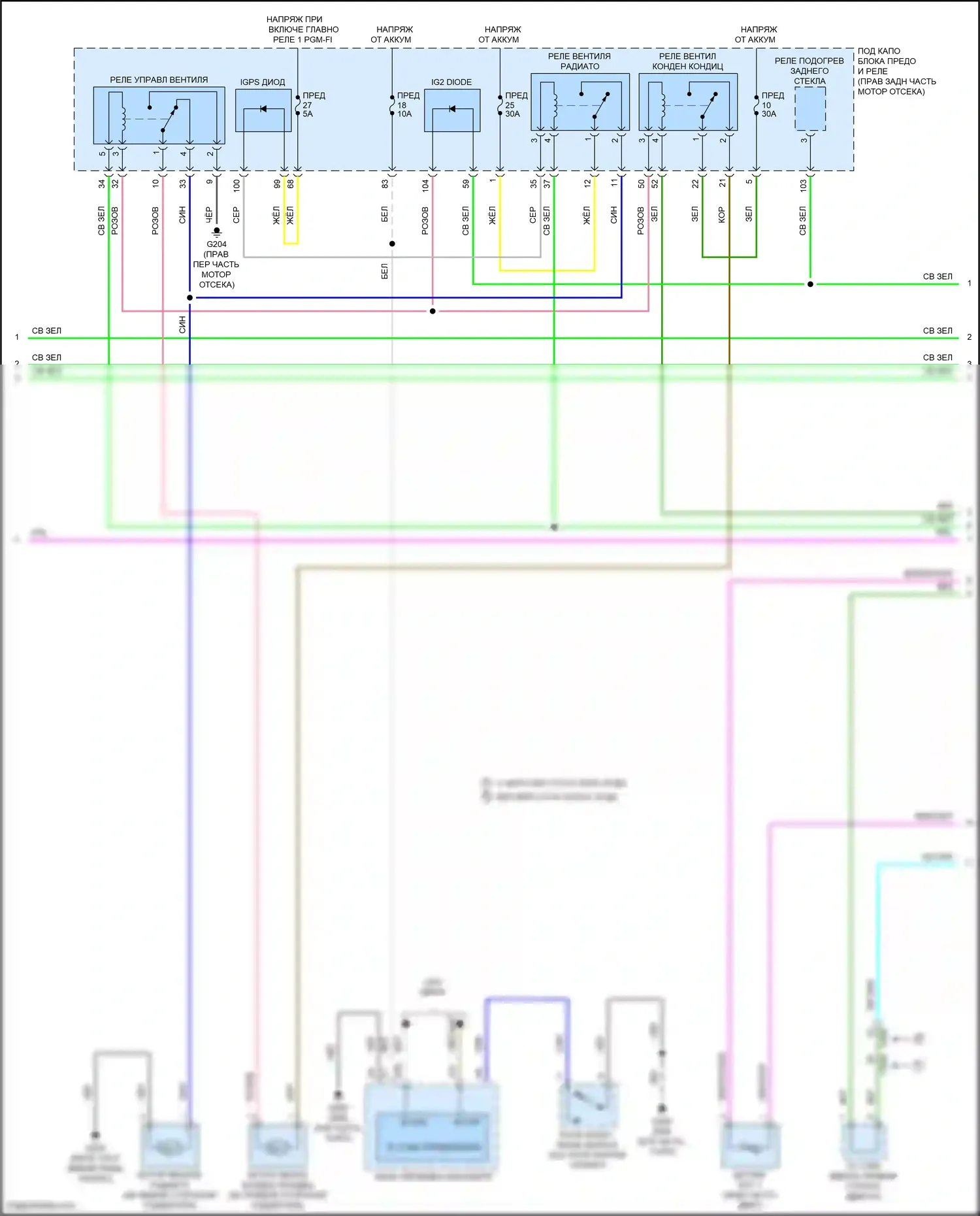 Odyssey Honda V рестайлинг (2017-2020): Электросхема климат контроля (3 из 4) 