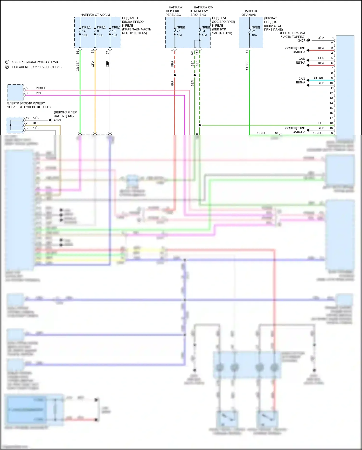 Odyssey Honda V рестайлинг (2017-2020): Электросхема коробки передач, 10-ступенчатая автоматическая коробка передач (1 из 3) 