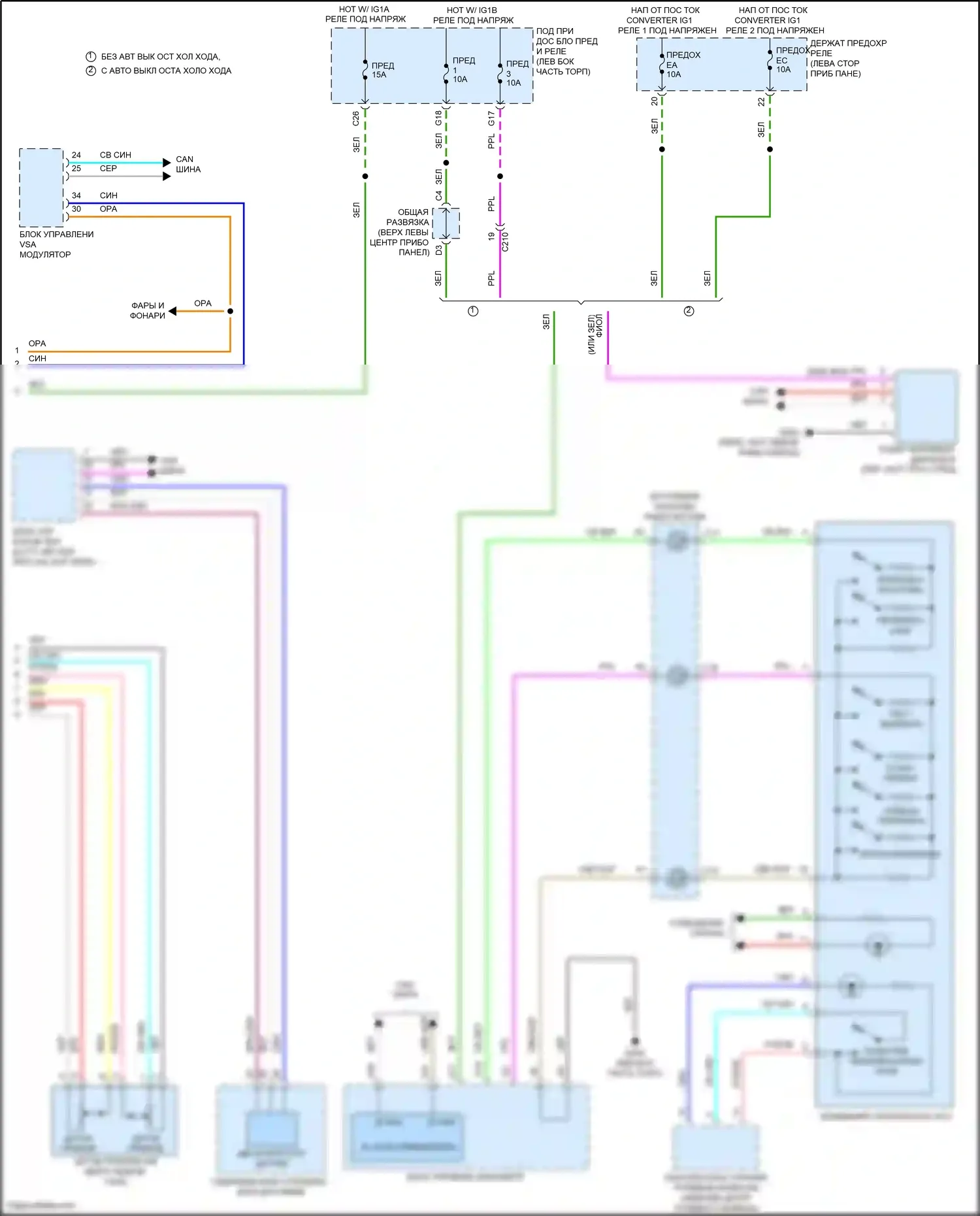 Odyssey Honda V рестайлинг (2017-2020): Электросхема круиз-контроля (2 из 2) 