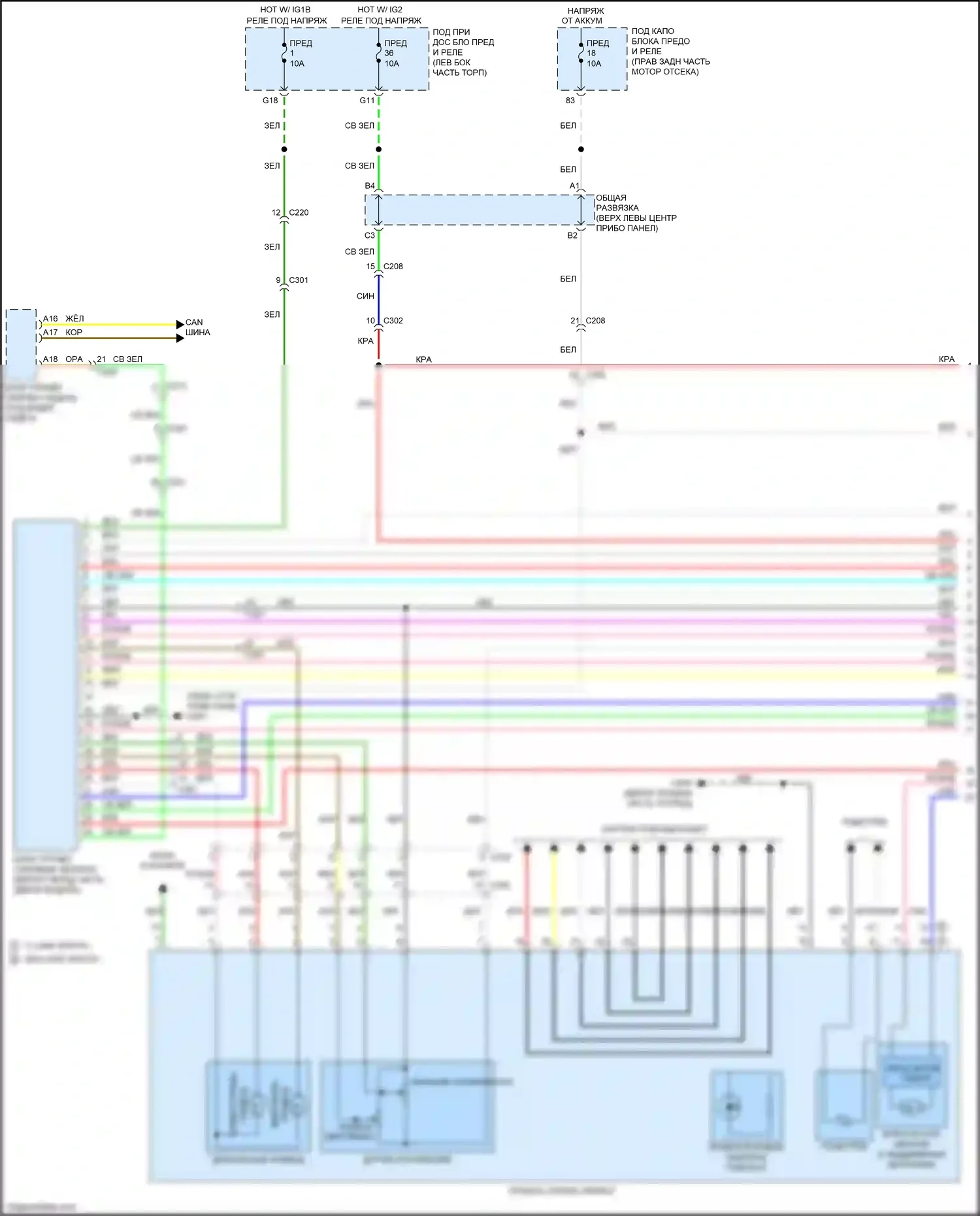 Odyssey Honda V рестайлинг (2017-2020): Электросхема памяти зеркал (1 из 3) 