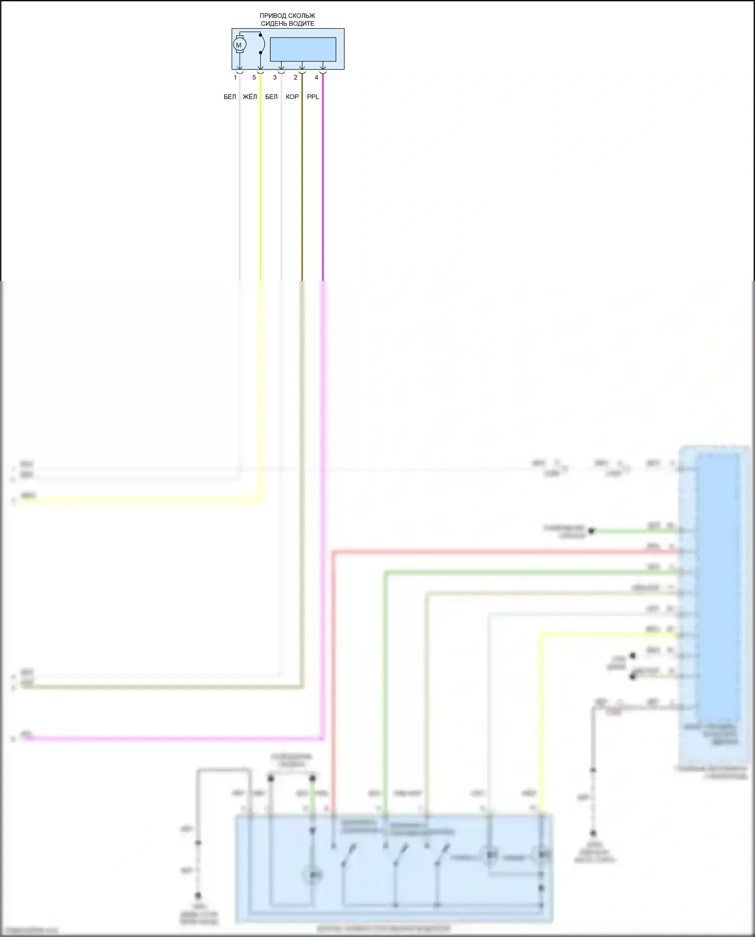Odyssey Honda V рестайлинг (2017-2020): Электросхема сиденья памяти (2 из 2) 