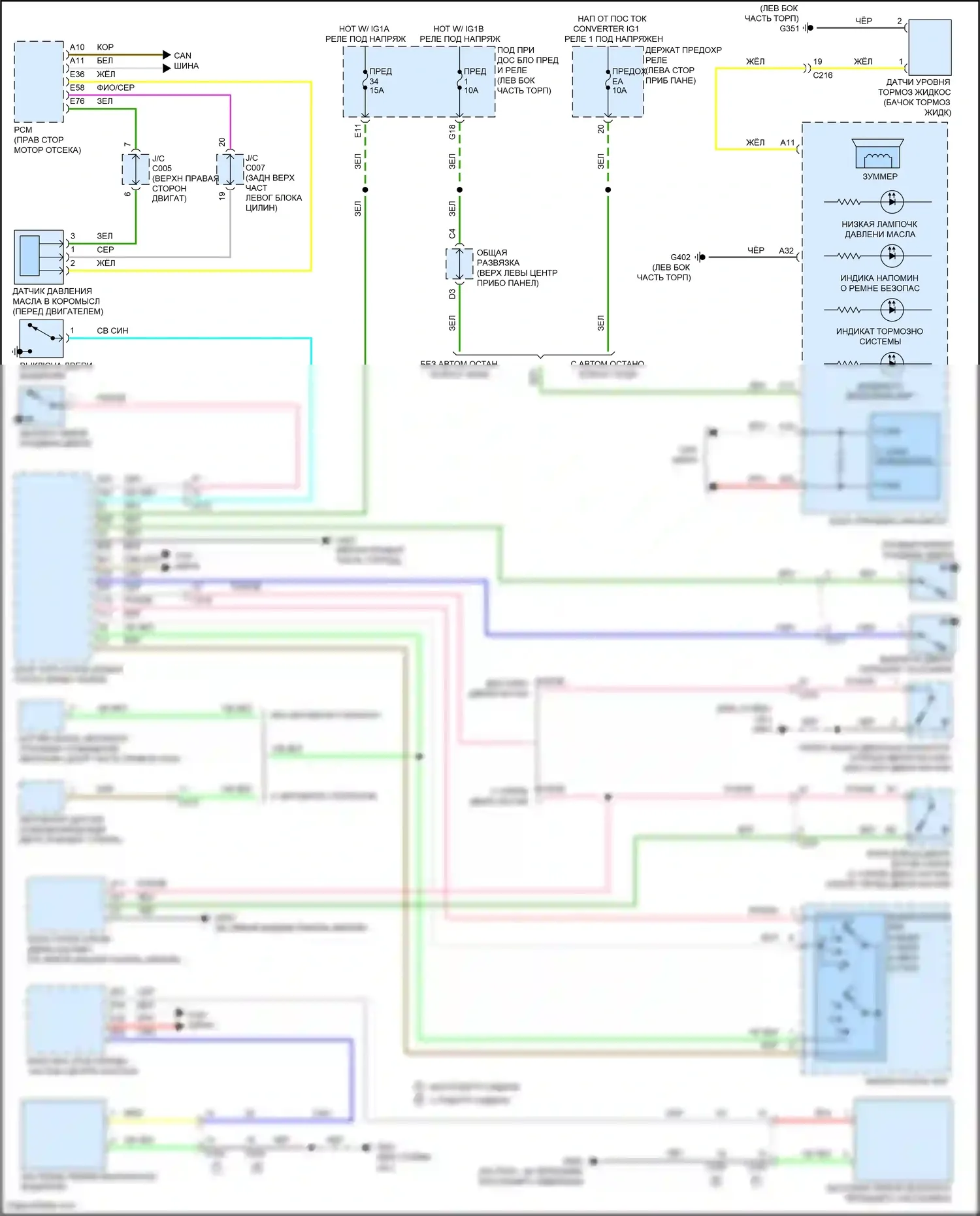Odyssey Honda V рестайлинг (2017-2020): Электросхема утора 