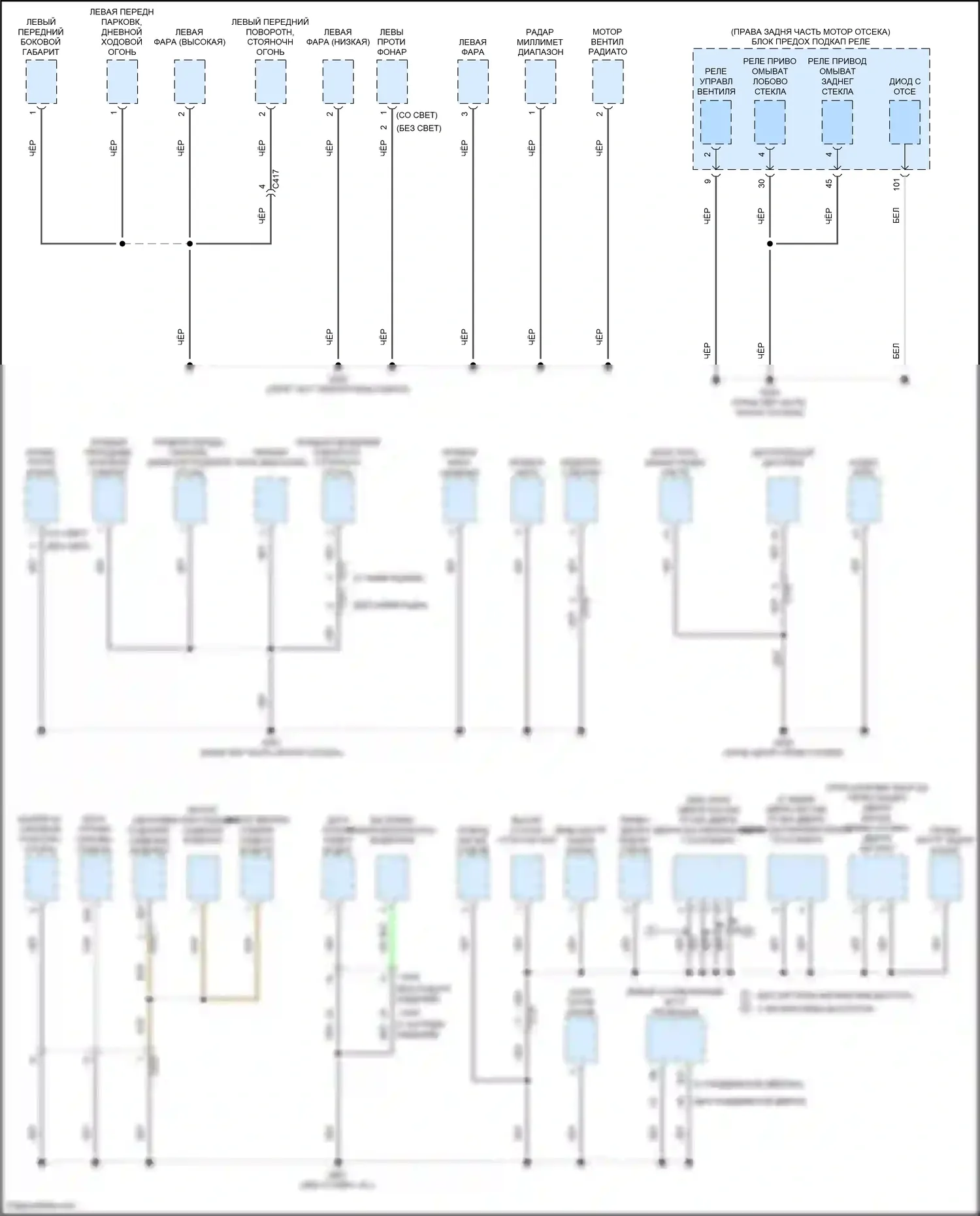 Odyssey Honda V рестайлинг (2017-2020): Электросхема разводки массы (1 из 6) 