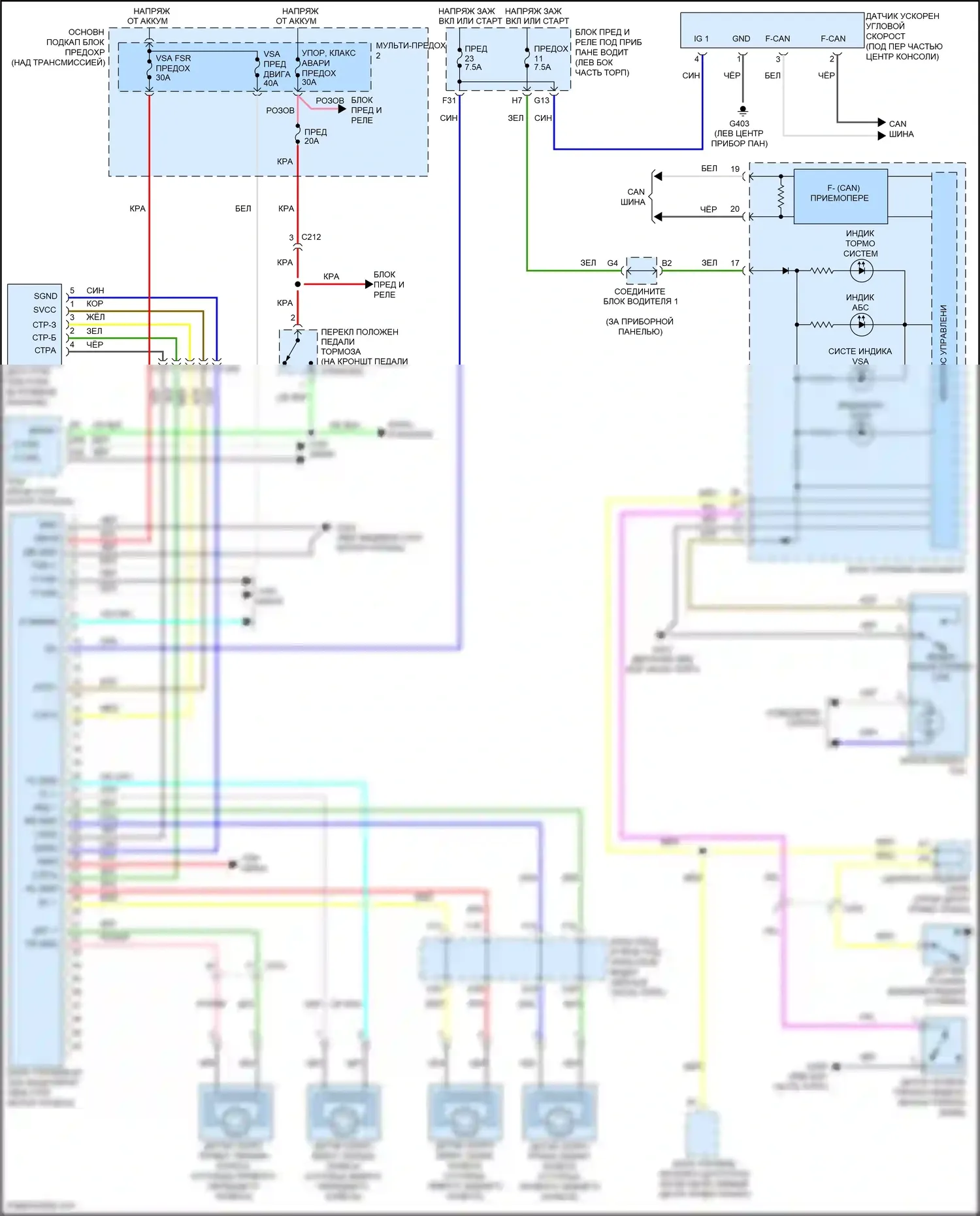 Odyssey Honda V (2013-2017): Антиблокировочная система abs электросхема 