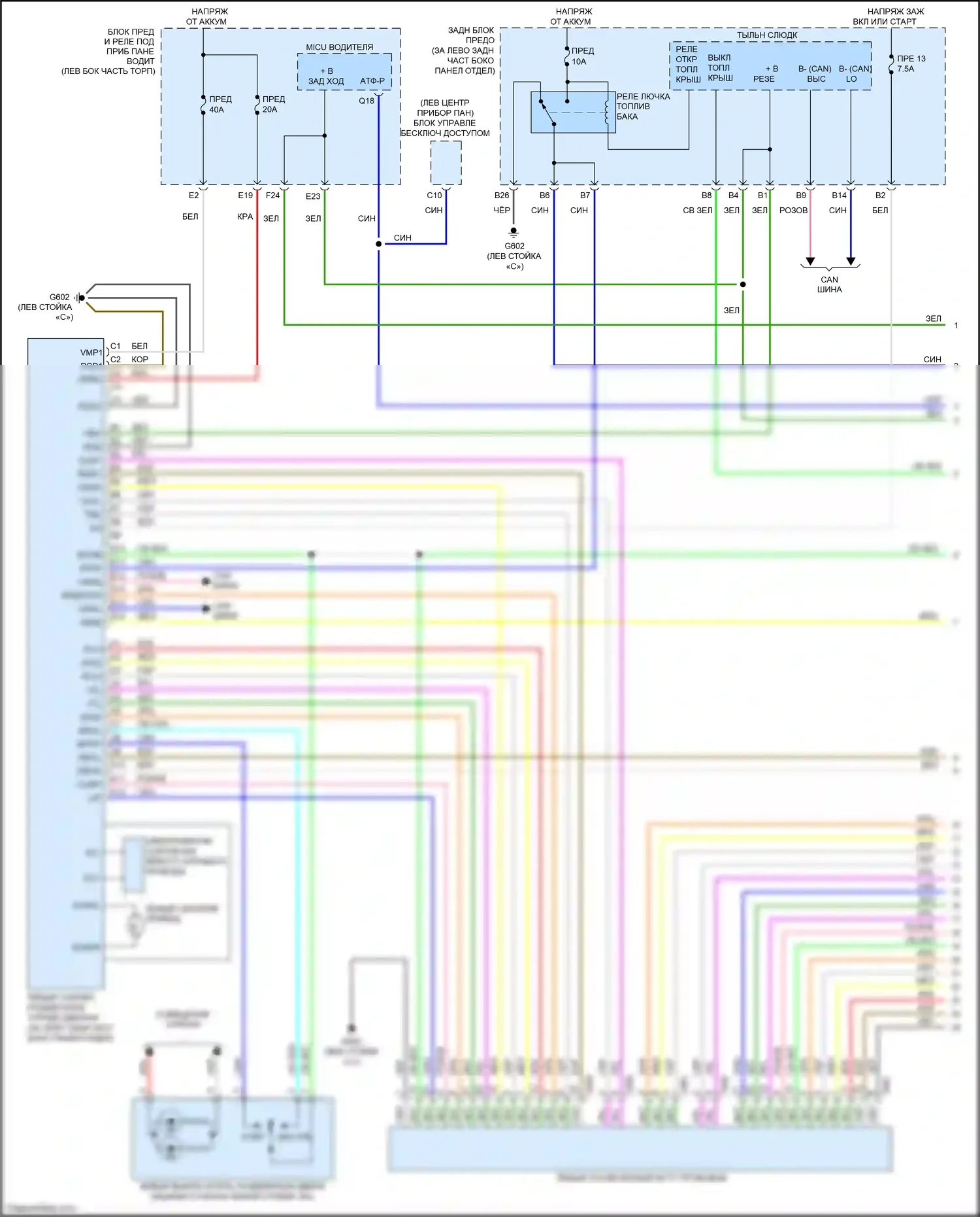 Odyssey Honda V (2013-2017): Электросхема раздвижной двери (1 из 4) 