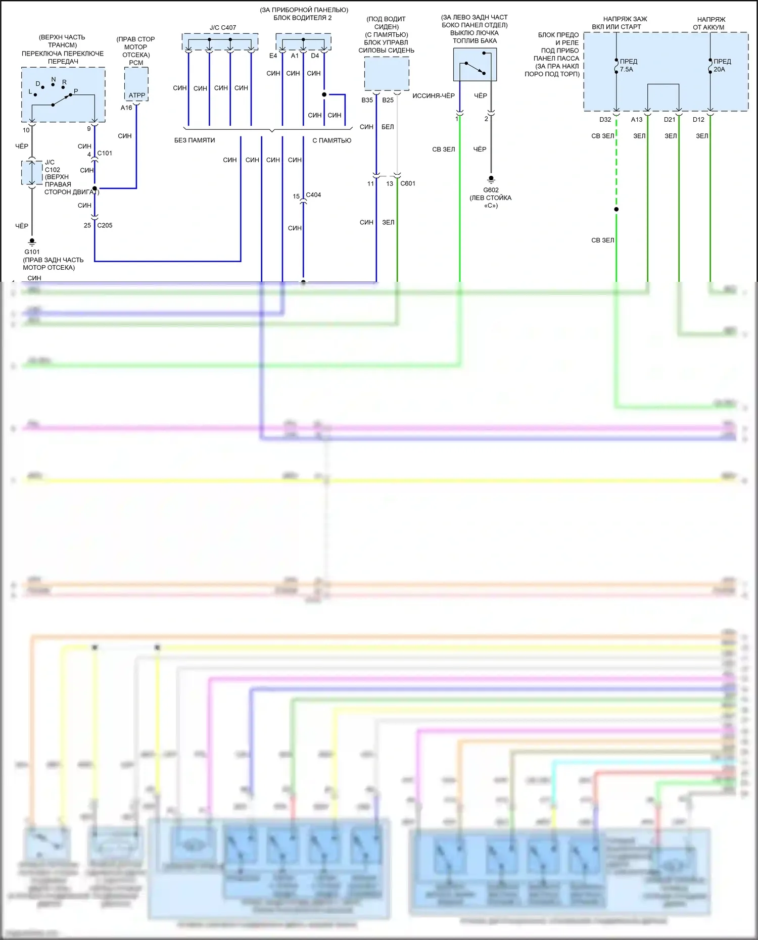 Odyssey Honda V (2013-2017): Электросхема раздвижной двери (3 из 4) 