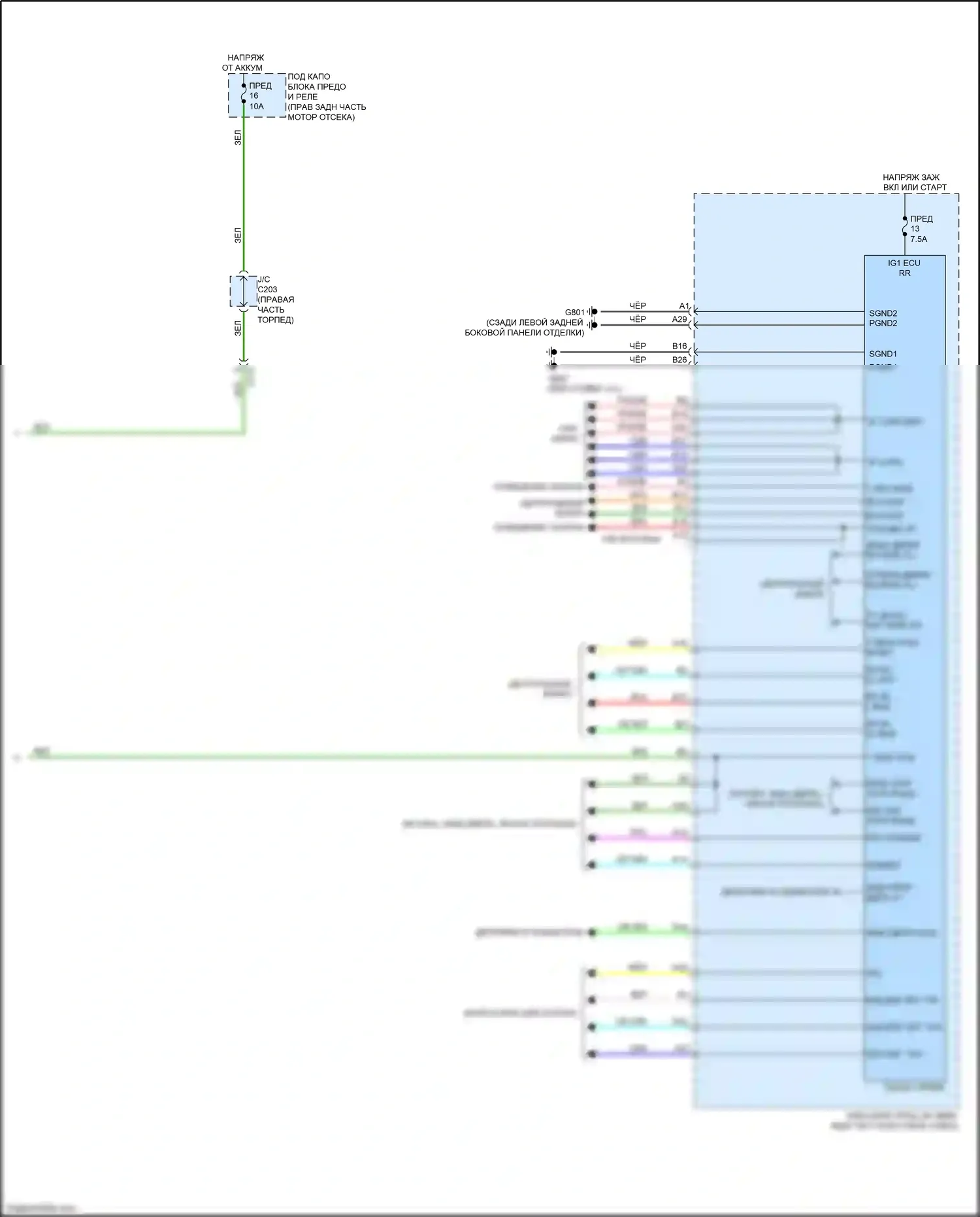 Odyssey Honda V (2013-2017): Электросхема блоков управления кузовом (2 из 2) 