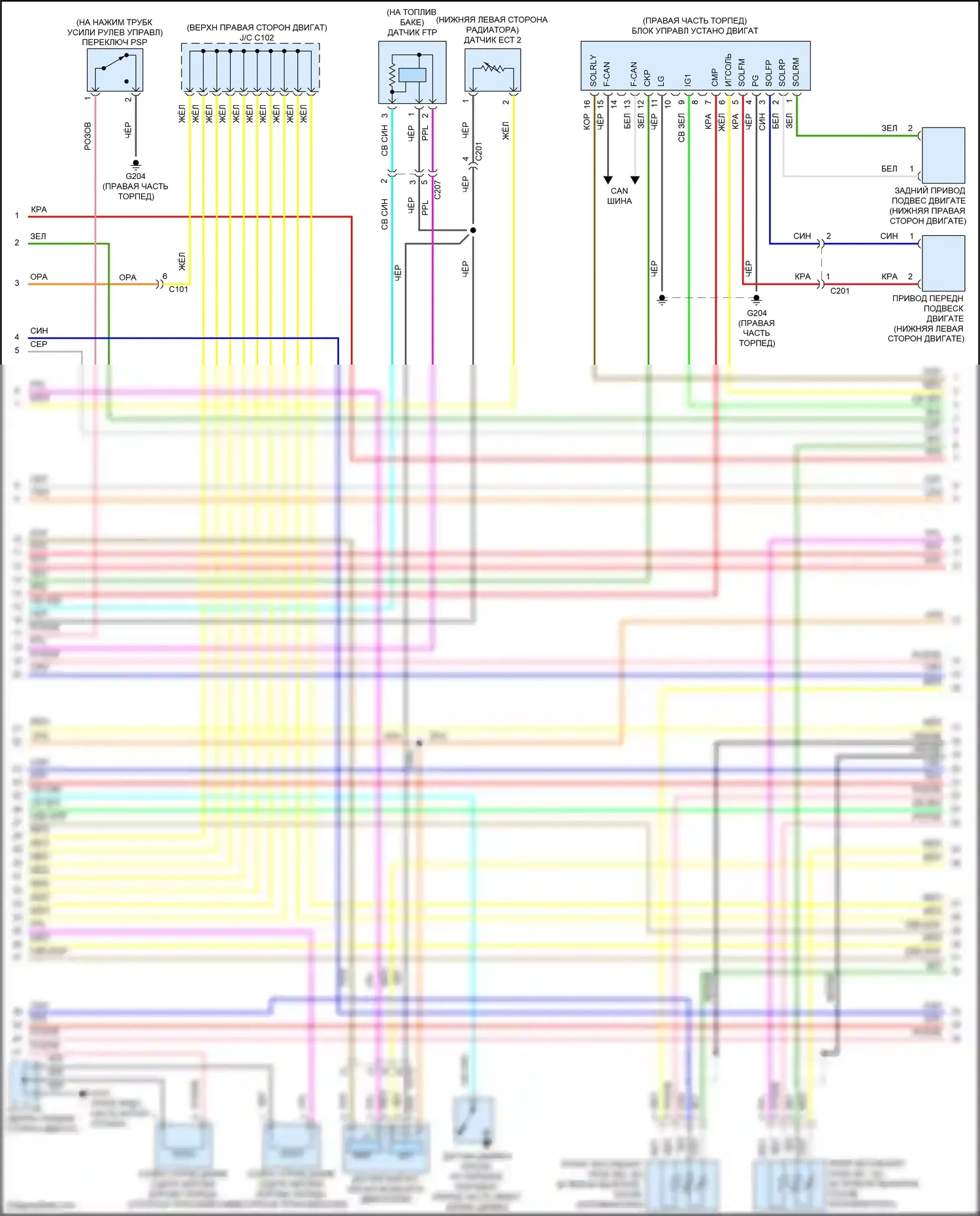 Odyssey Honda V (2013-2017): Электросхема двигателя 3.5l (2 из 7) 