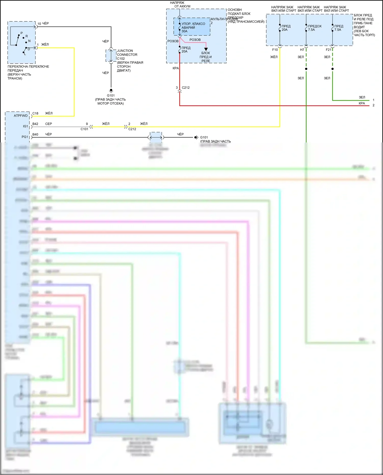 Odyssey Honda V (2013-2017): Электросхема круиз-контроля (1 из 2) 