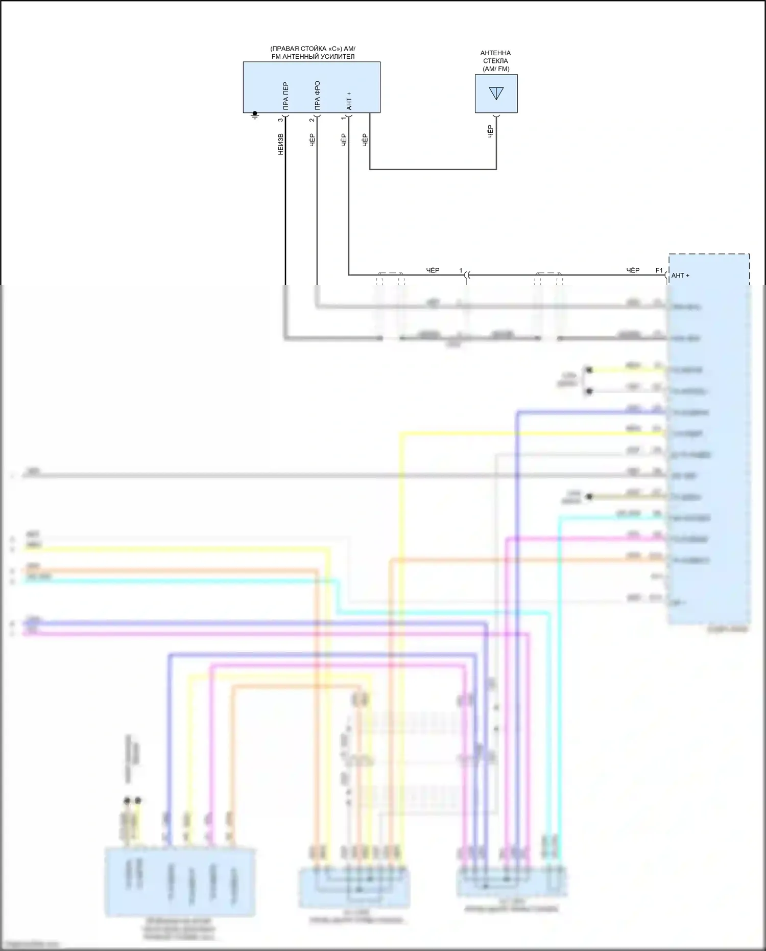 Odyssey Honda V (2013-2017): Электросхема магнитолы, без навигации и сенсорного экрана (6 из 6) 