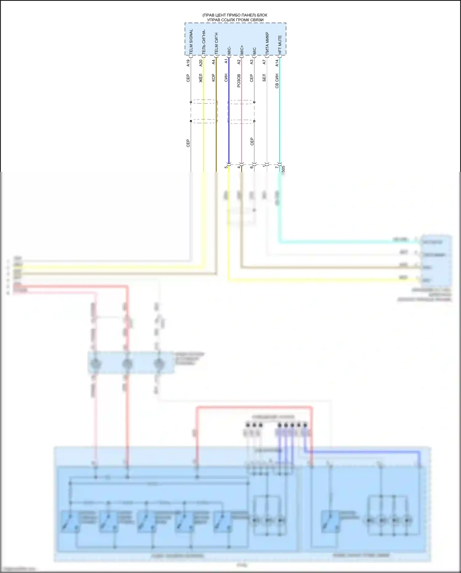 Odyssey Honda V (2013-2017): Электросхема мультимедий заднего сиденья, без навигации (3 из 3) 