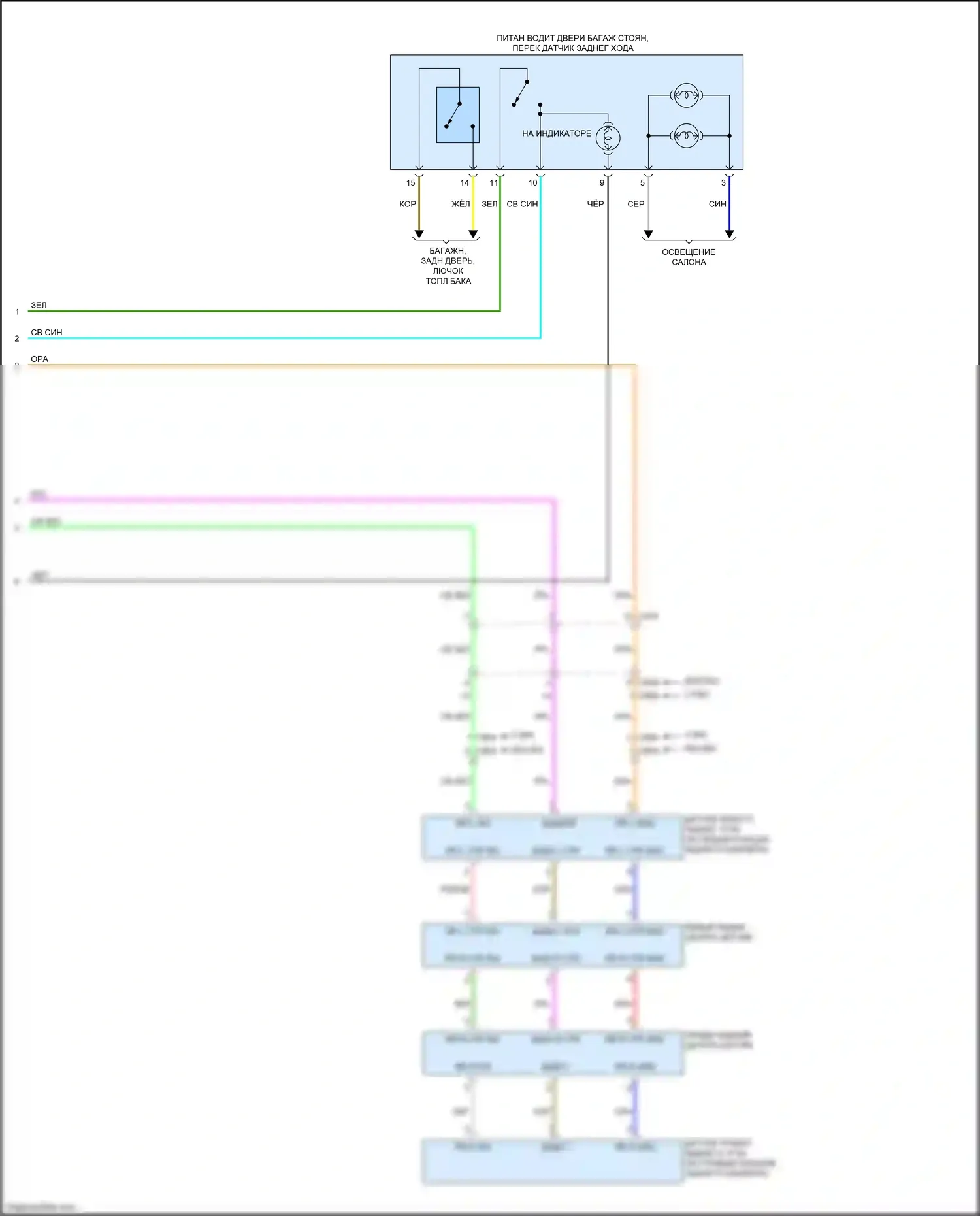 Odyssey Honda V (2013-2017): Электросхема парктроника, без аксессуара honda (2 из 2) 