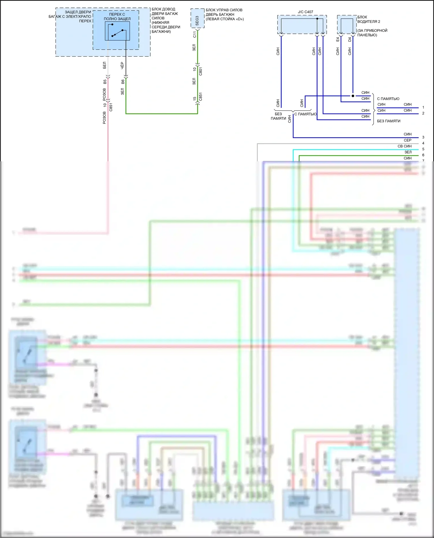 Odyssey Honda V (2013-2017): Электросхема центрального замка (4 из 8) 