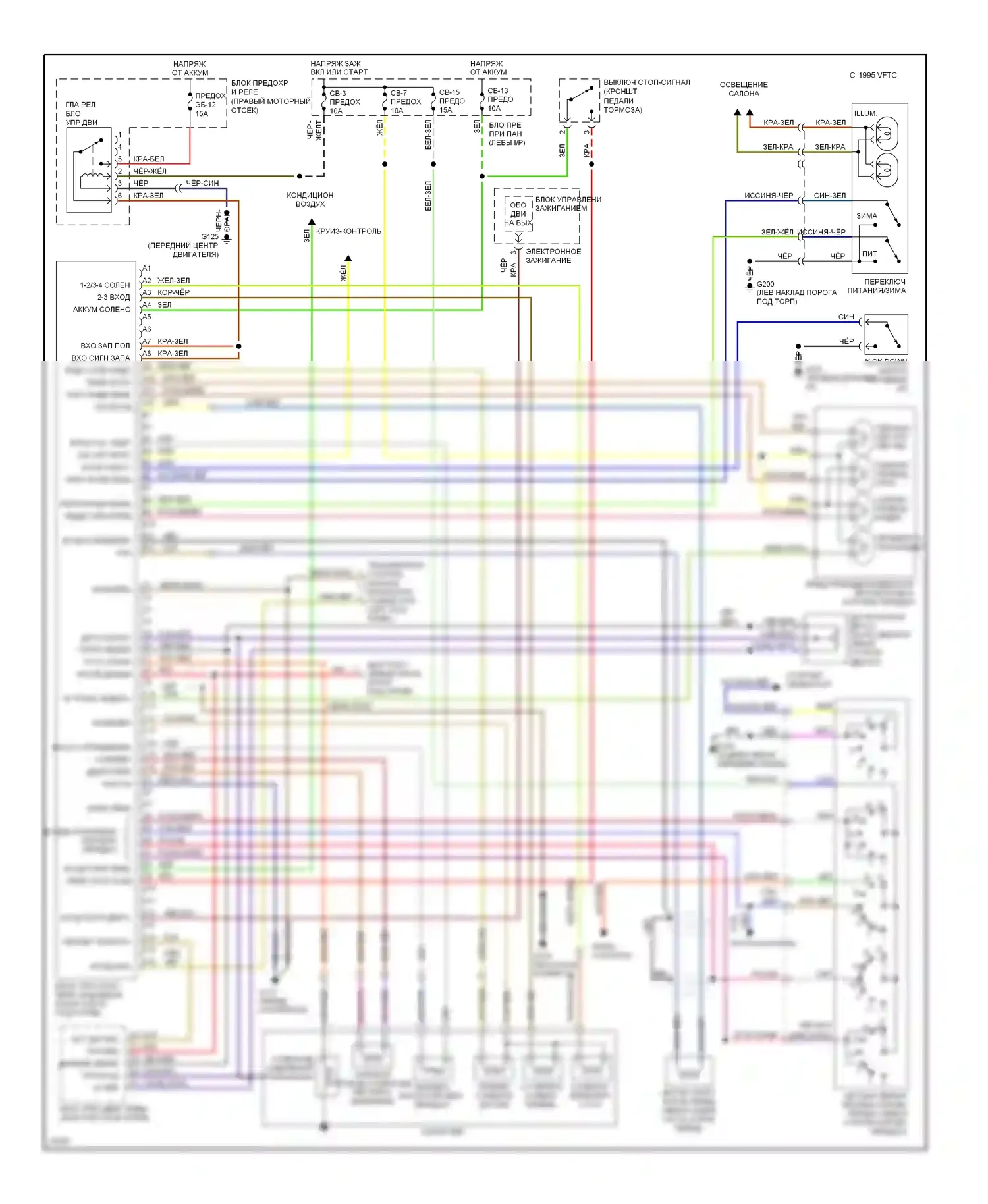 Passport Honda I (1993-1997): 3.2l, электросхема соединений коробки передач, поздний выпуск 