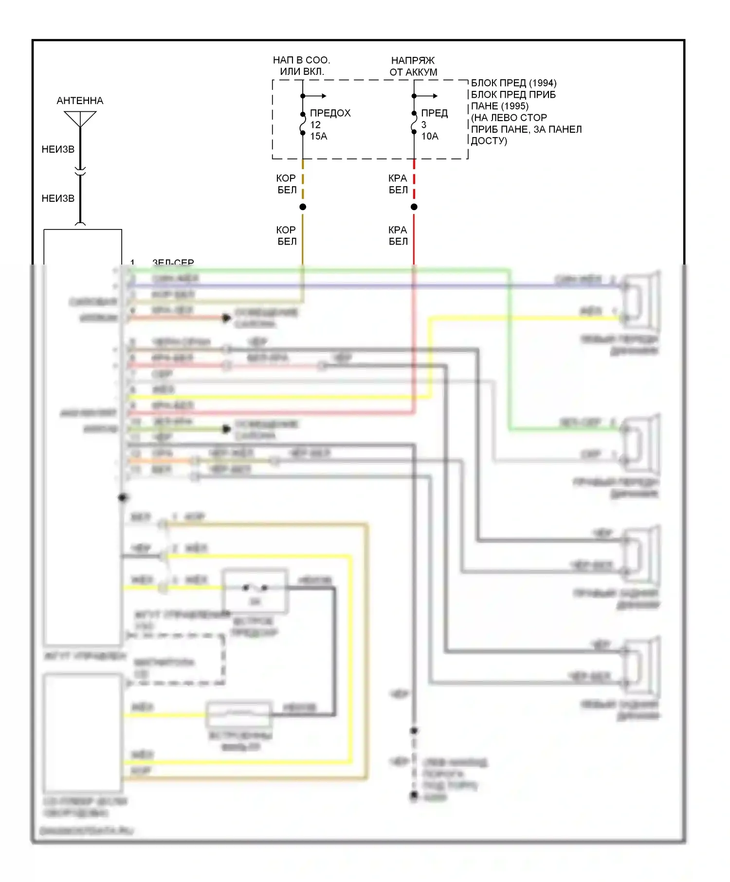 Passport Honda I (1993-1997): Электросхемы радиосвязи, раннего выпуска 