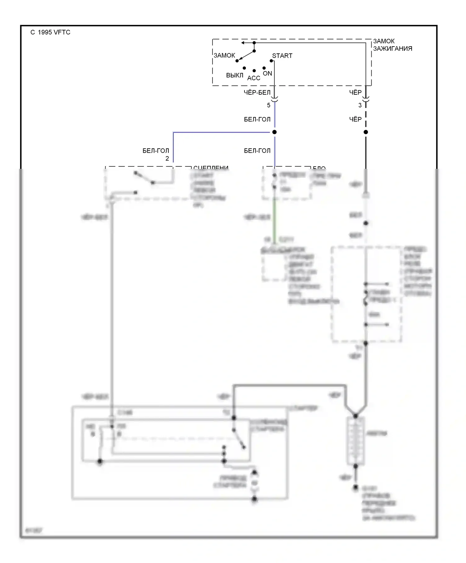 Passport Honda I (1993-1997): 2.6l, электросхема стартера, механическая коробка передач раннего выпуска 
