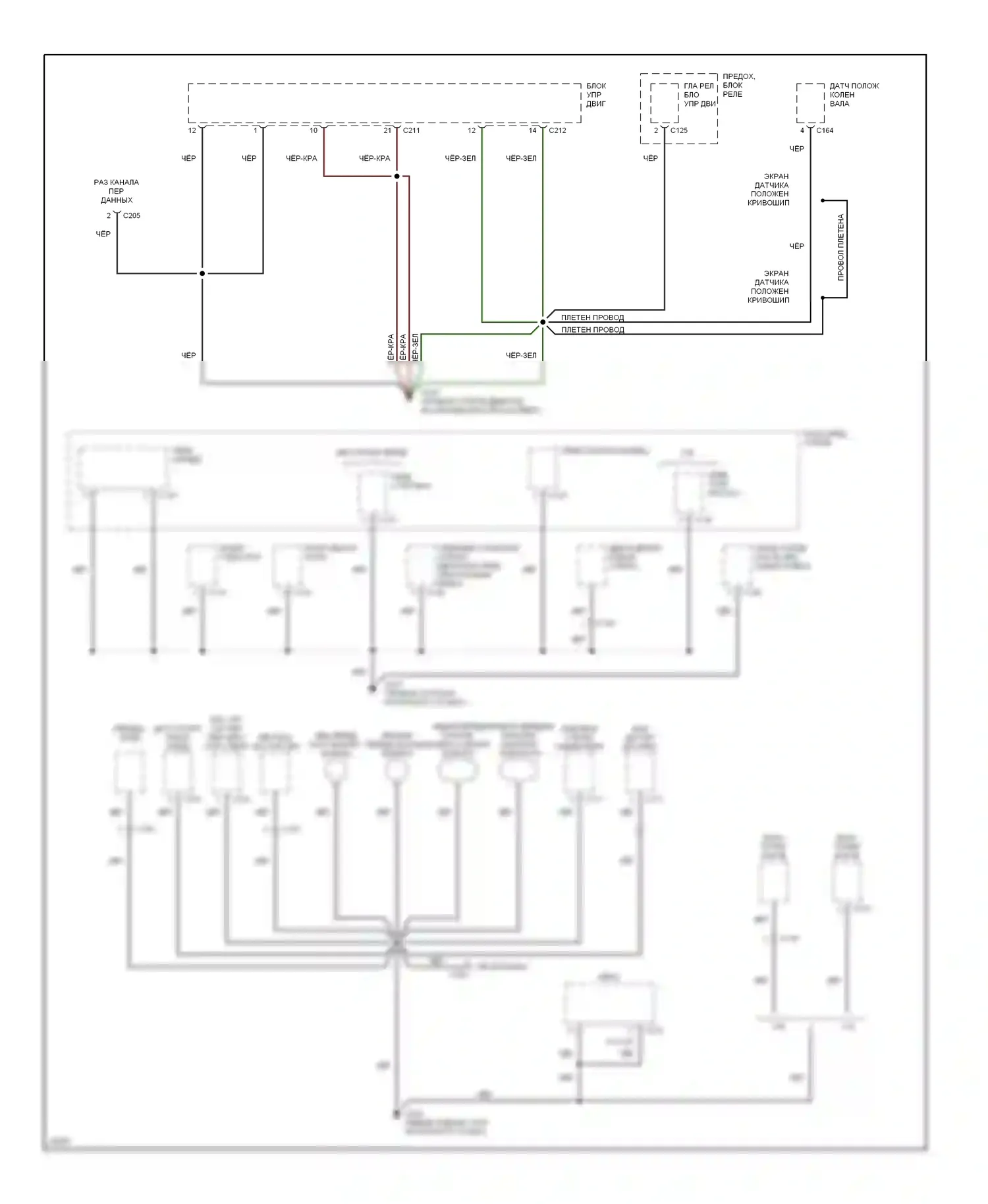 Passport Honda I (1993-1997): Электросхема разводки массы, позднего выпуска (2 из 3) 