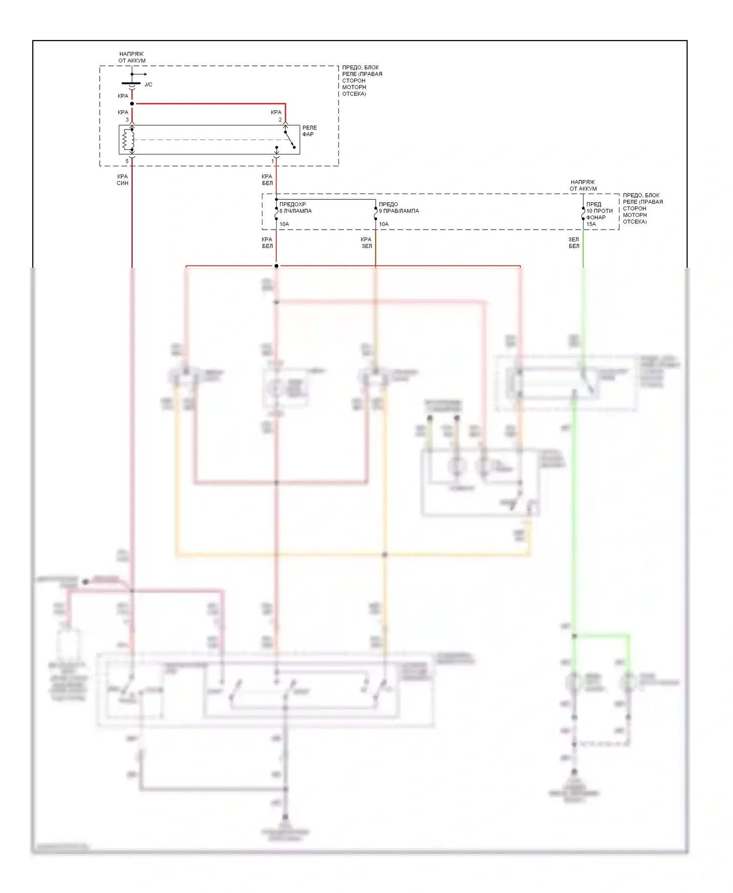 Passport Honda II (1997-2002): Электросхема фар 