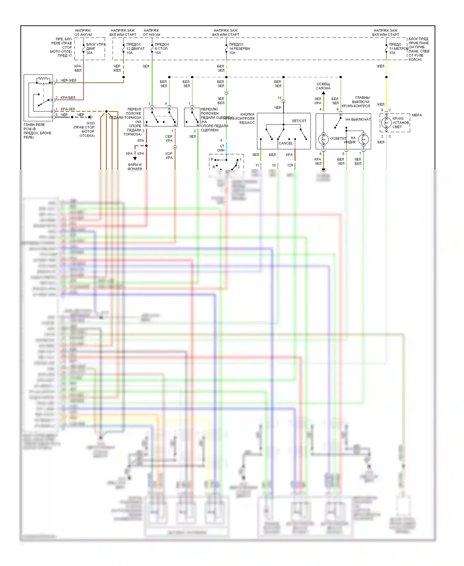 Passport Honda II (1997-2002): Электросхема круиз-контроля 
