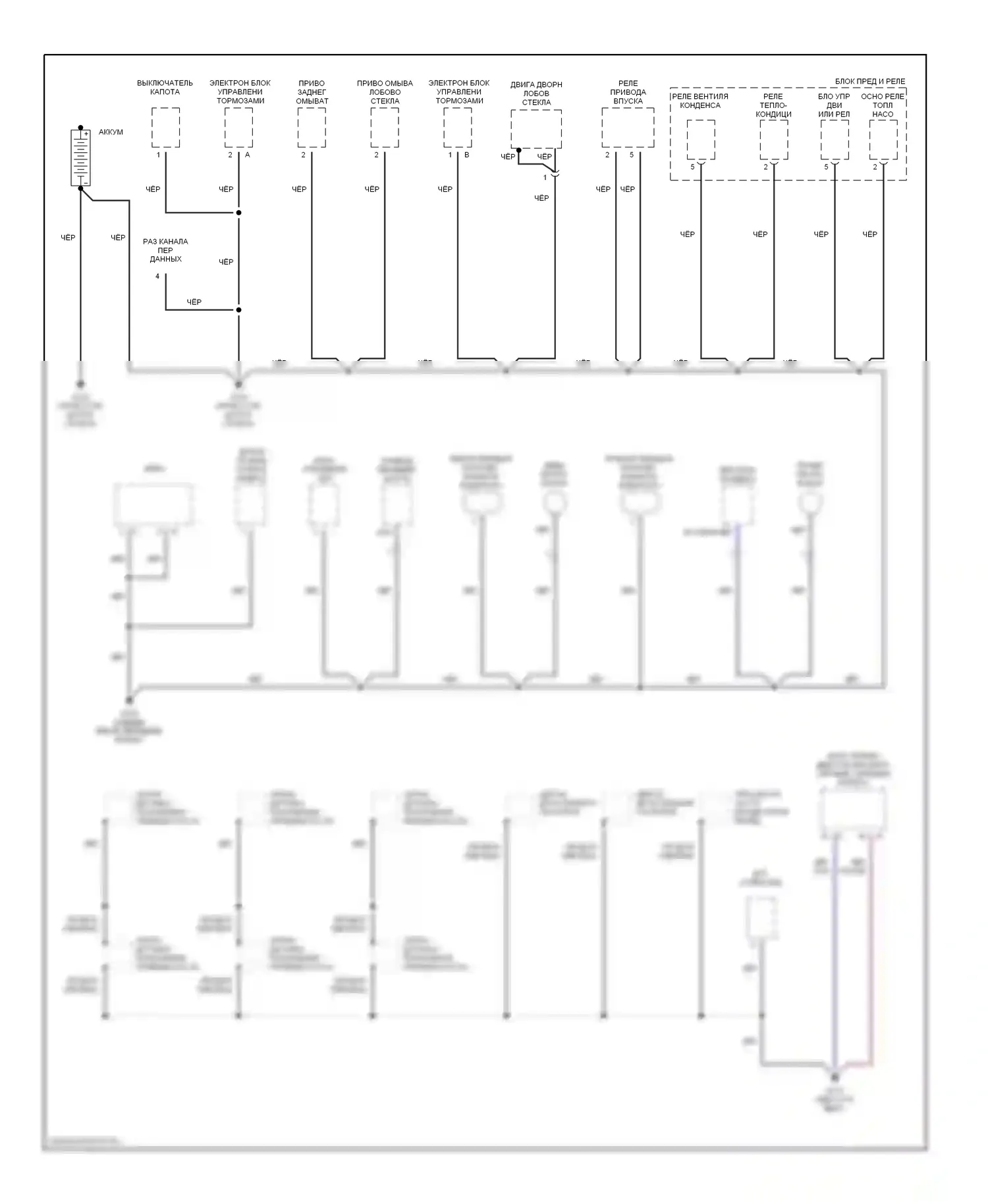 Passport Honda II (1997-2002): Электросхема точек подключения масс (1 из 3) 