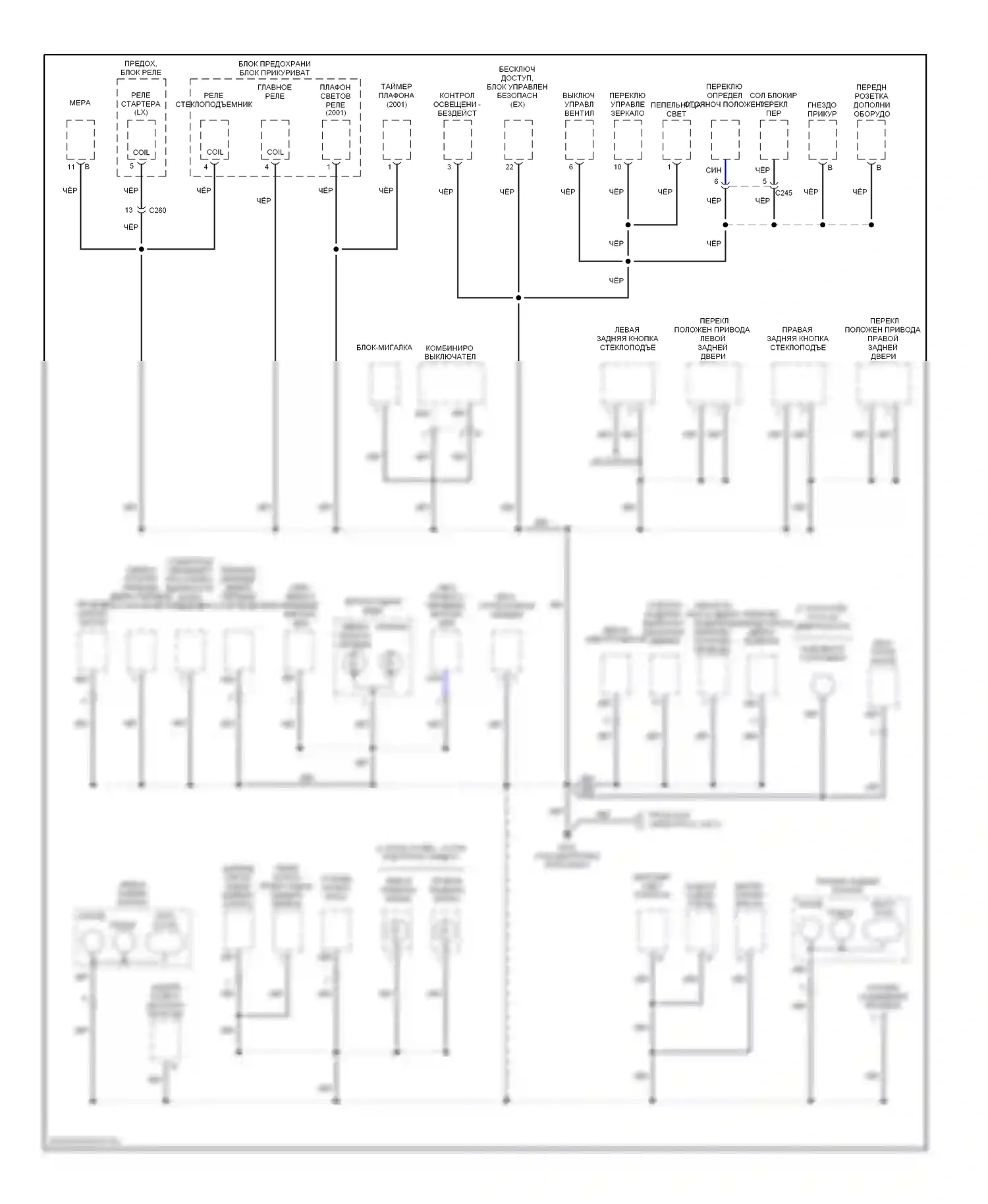 Passport Honda II (1997-2002): Электросхема точек подключения масс (3 из 3) 