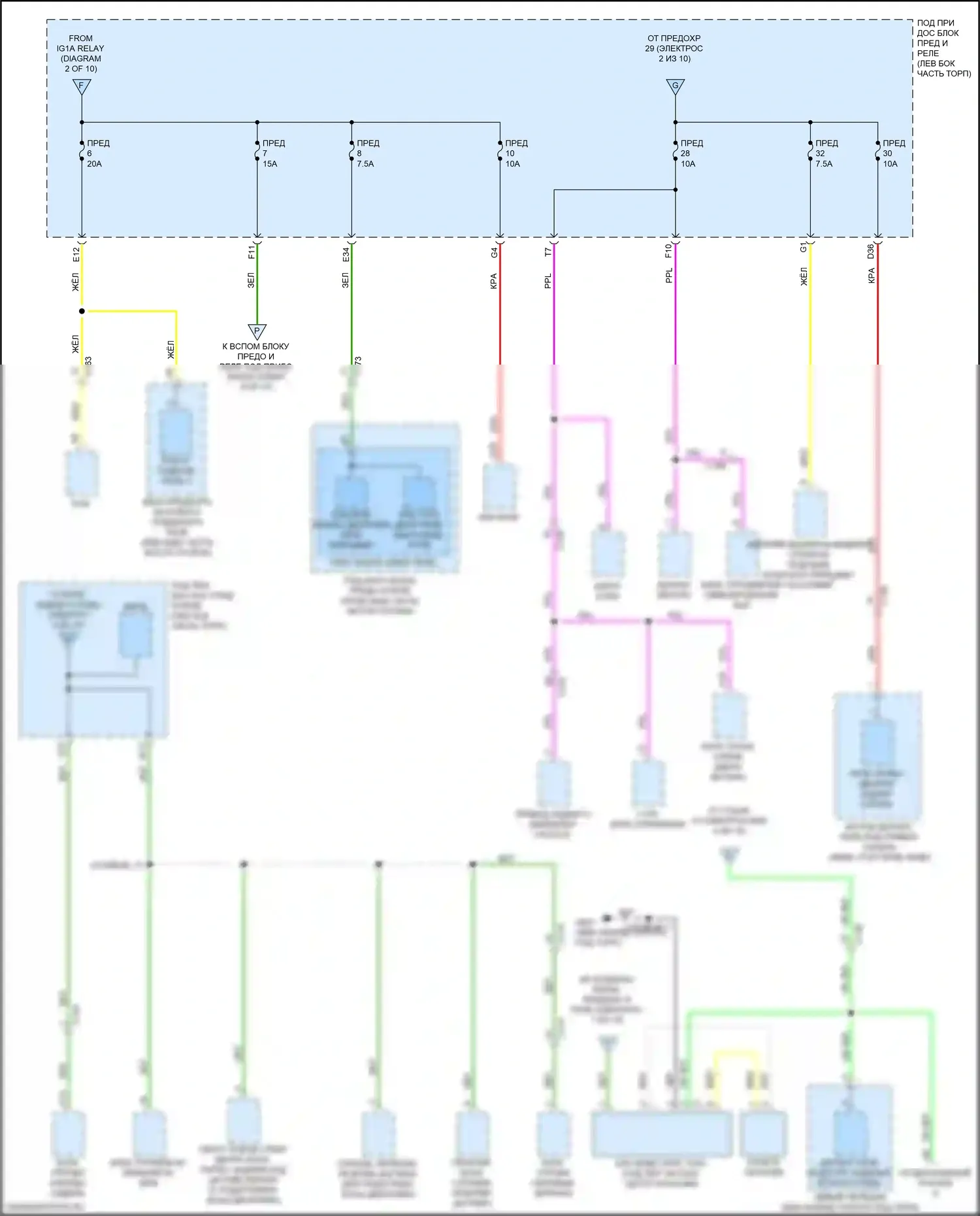 Passport Honda III рестайлинг (2021-2024): Электросхема блока предохранителей реле (3 из 10) 