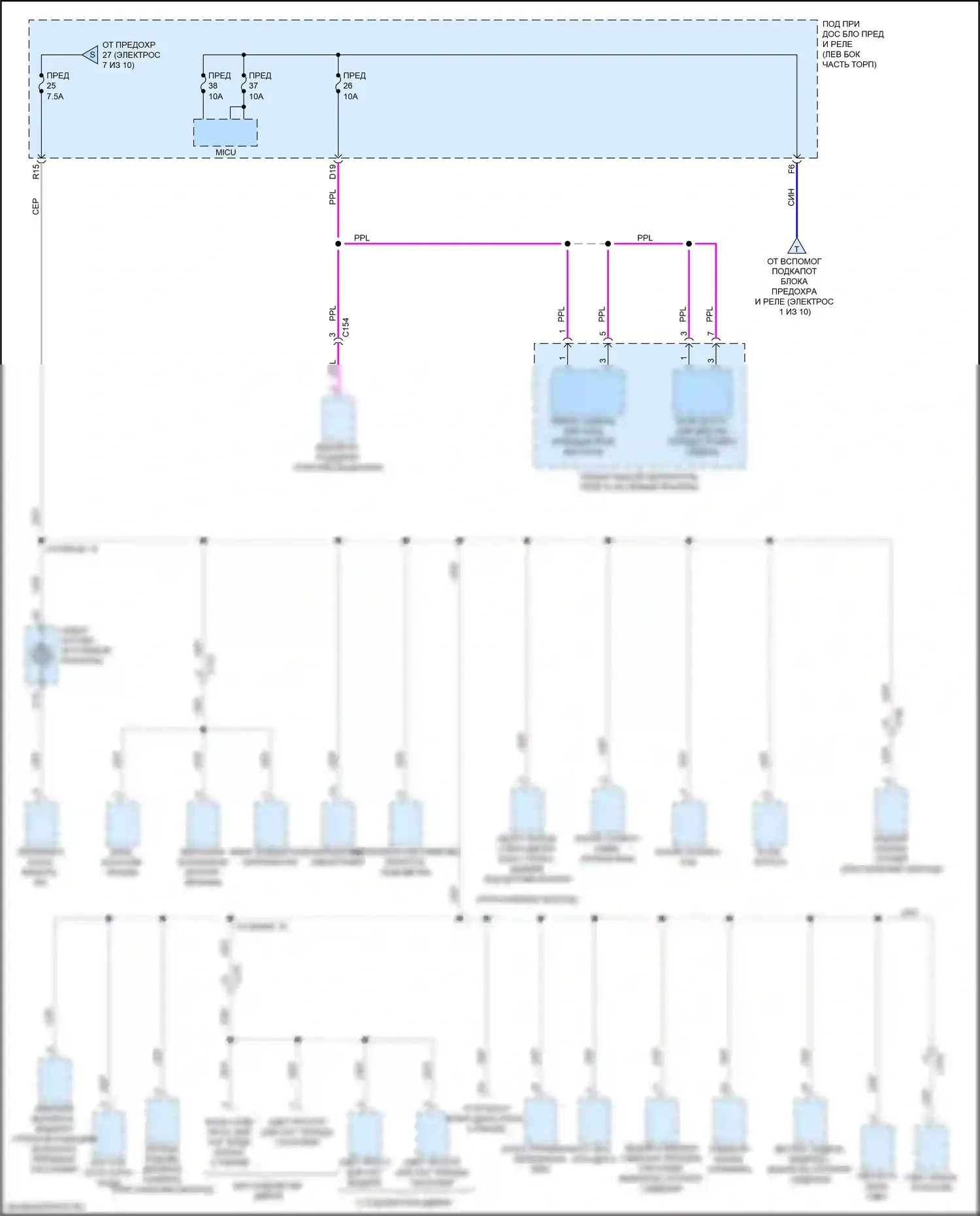 Passport Honda III рестайлинг (2021-2024): Электросхема блока предохранителей реле (8 из 10) 