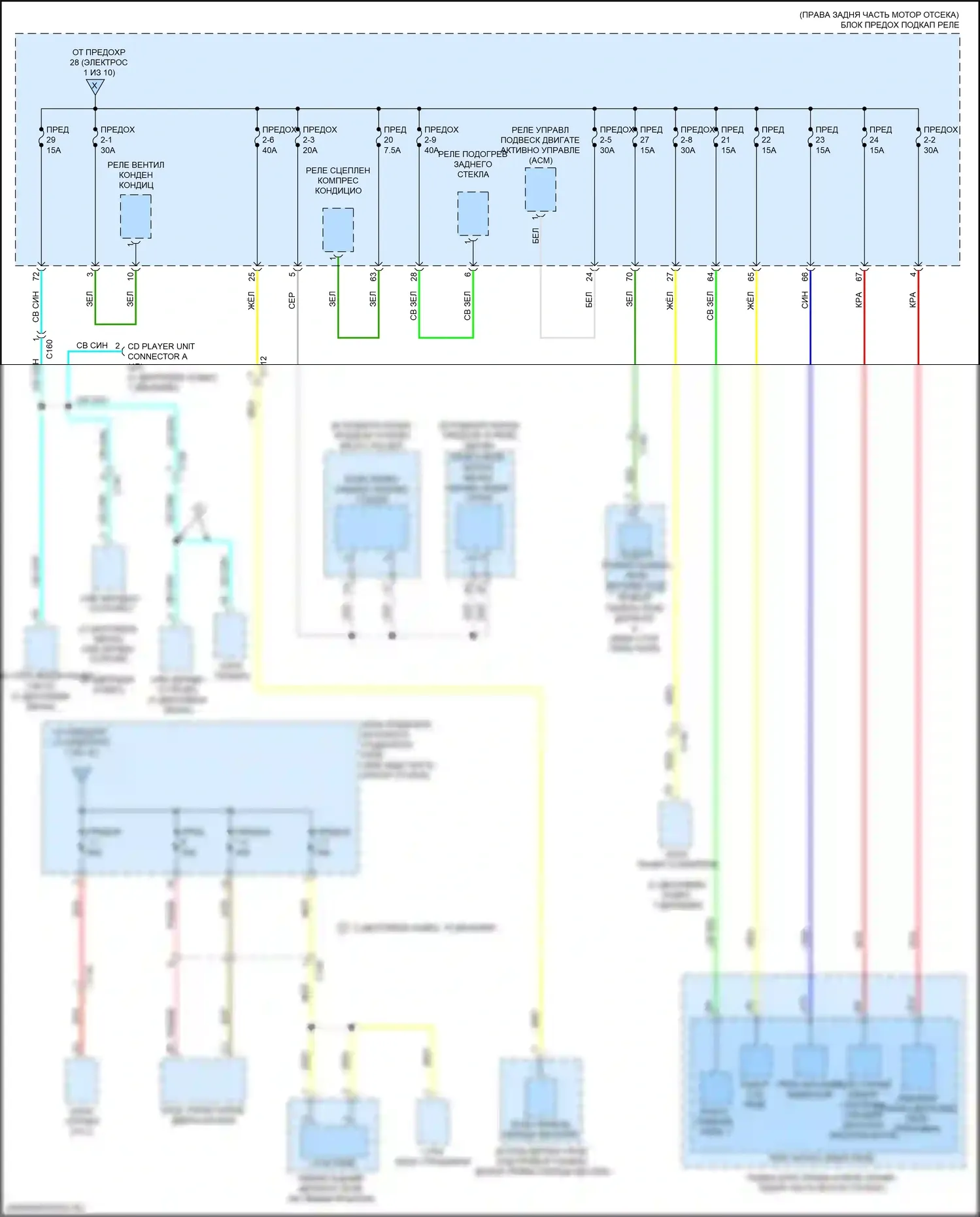 Passport Honda III рестайлинг (2021-2024): Электросхема блока предохранителей реле (9 из 10) 