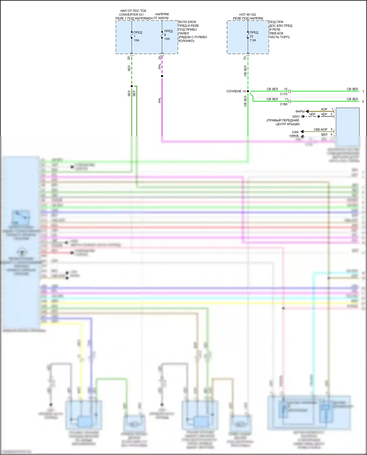 Passport Honda III рестайлинг (2021-2024): Электросхема климат контроля (1 из 3) 