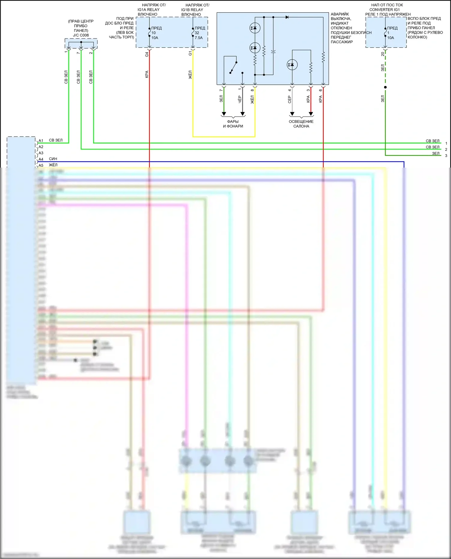 Passport Honda III рестайлинг (2021-2024): Электросхема подушек безопасности (1 из 3) 
