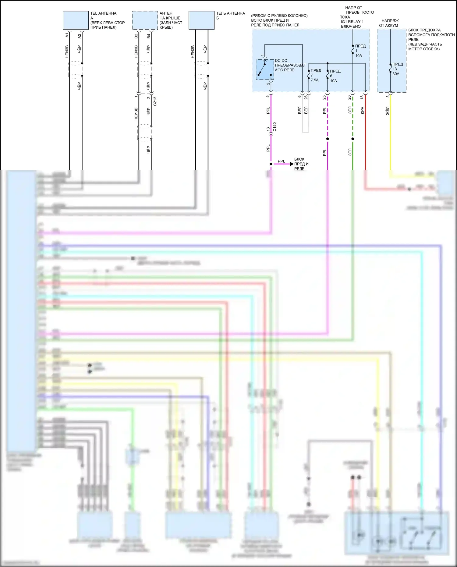 Passport Honda III рестайлинг (2021-2024): Электросхема телематики 