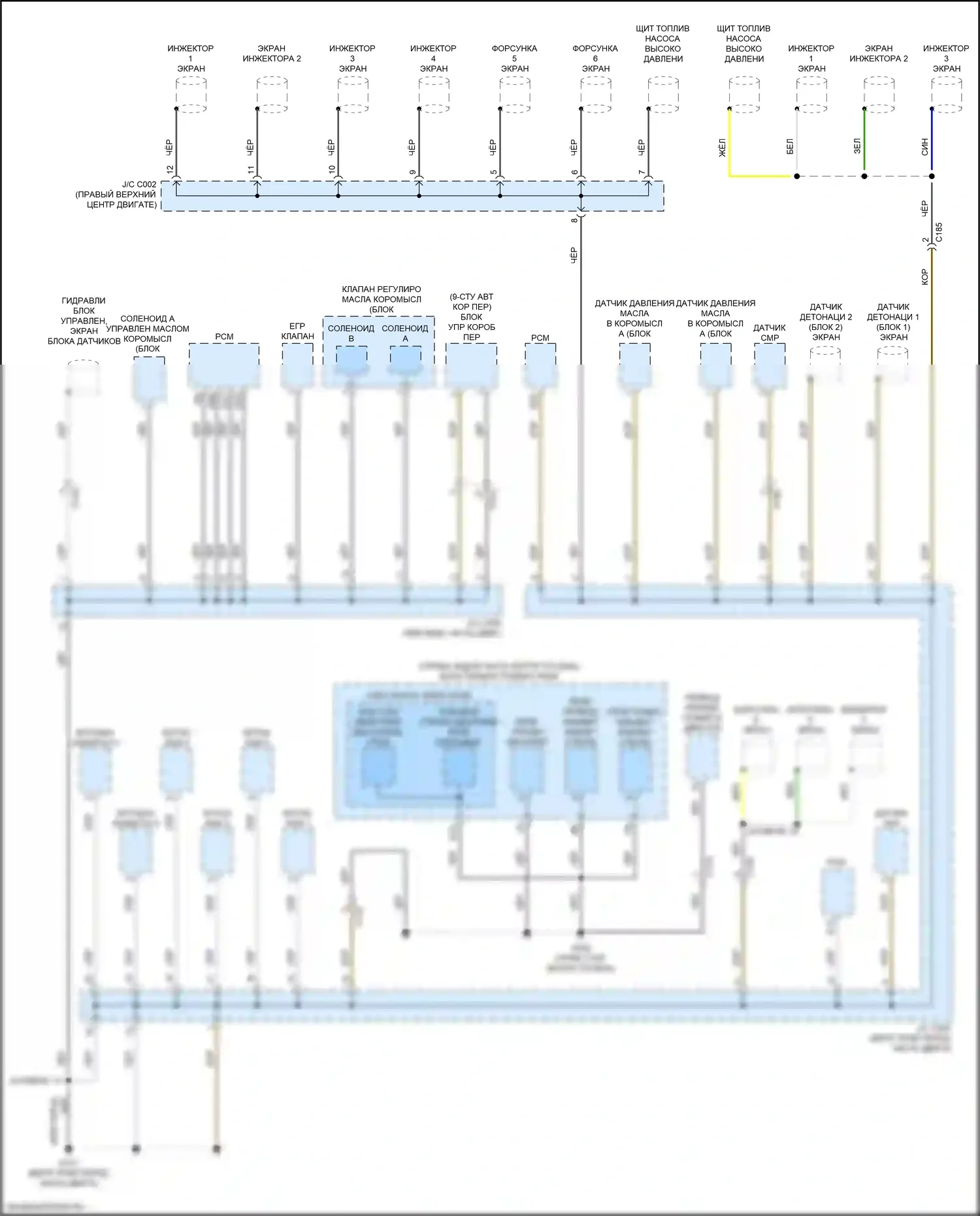 Passport Honda III рестайлинг (2021-2024): Электросхема разводки массы (3 из 8) 