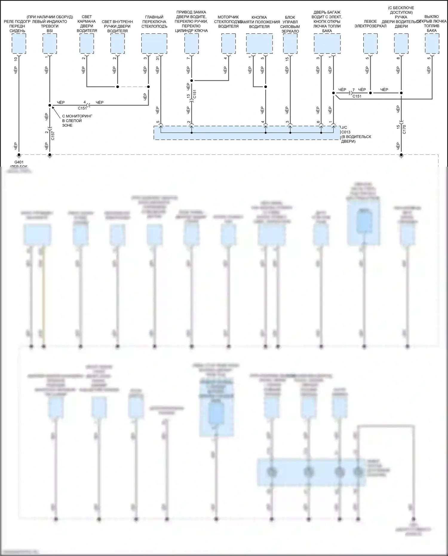 Passport Honda III рестайлинг (2021-2024): Электросхема разводки массы (4 из 8) 