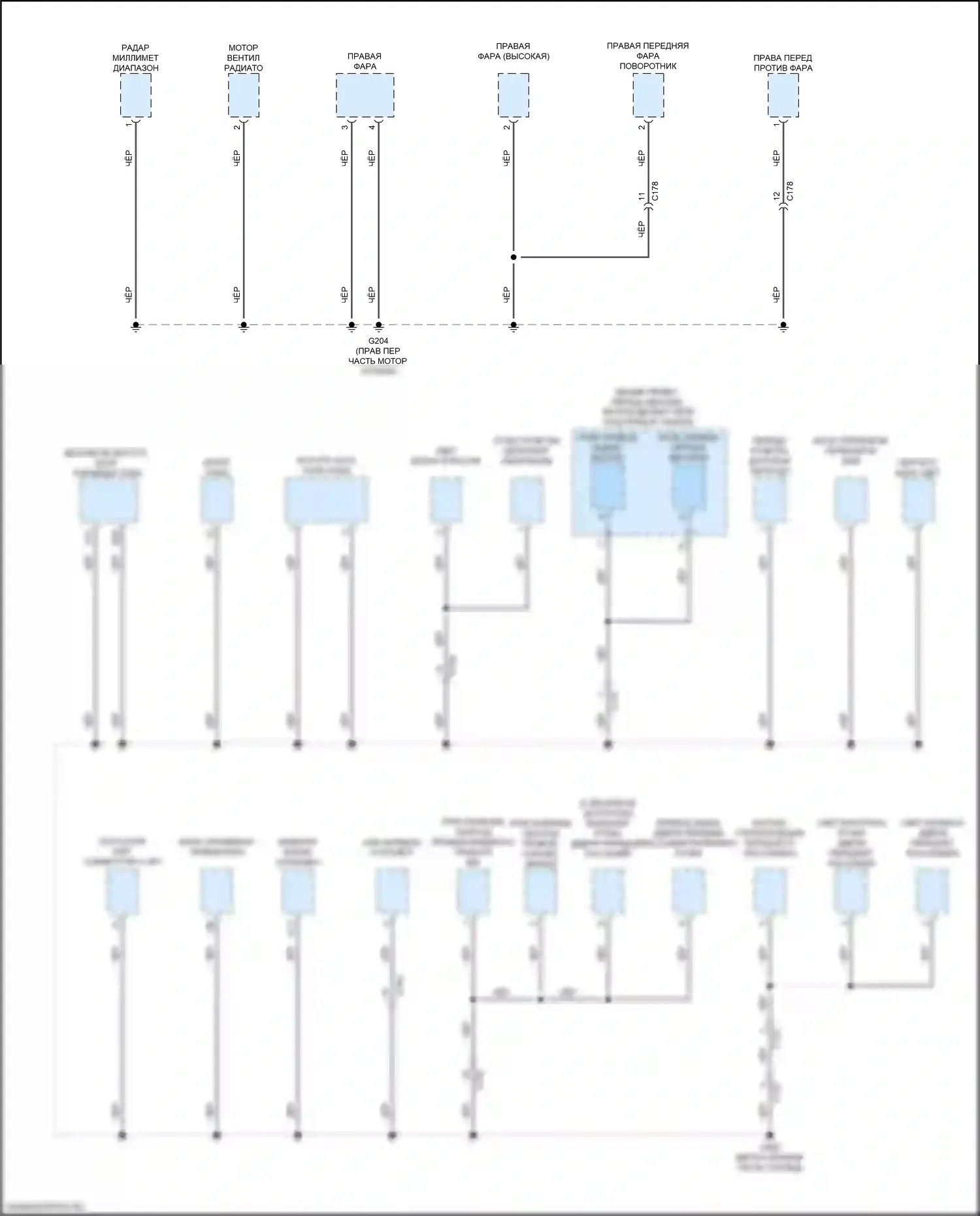 Passport Honda III рестайлинг (2021-2024): Электросхема разводки массы (7 из 8) 