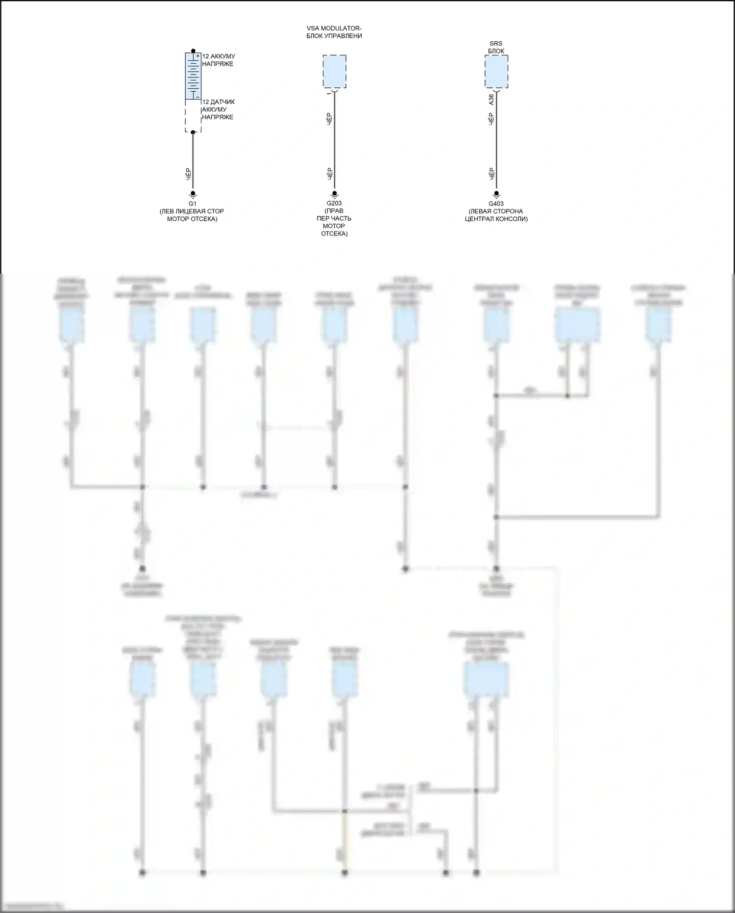 Passport Honda III рестайлинг (2021-2024): Электросхема разводки массы (8 из 8) 