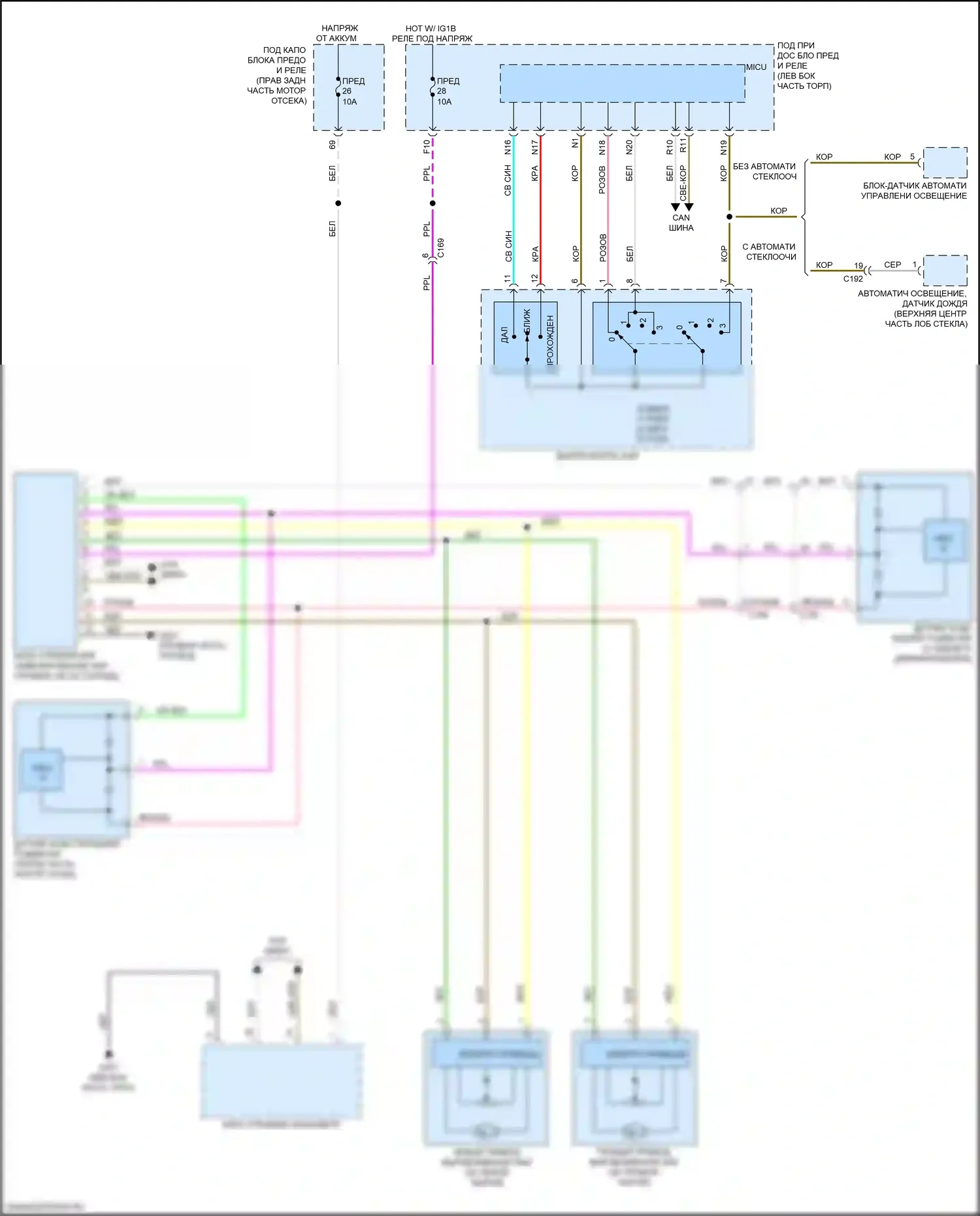 Passport Honda III (2019-2021): Электросхема корректора фар 