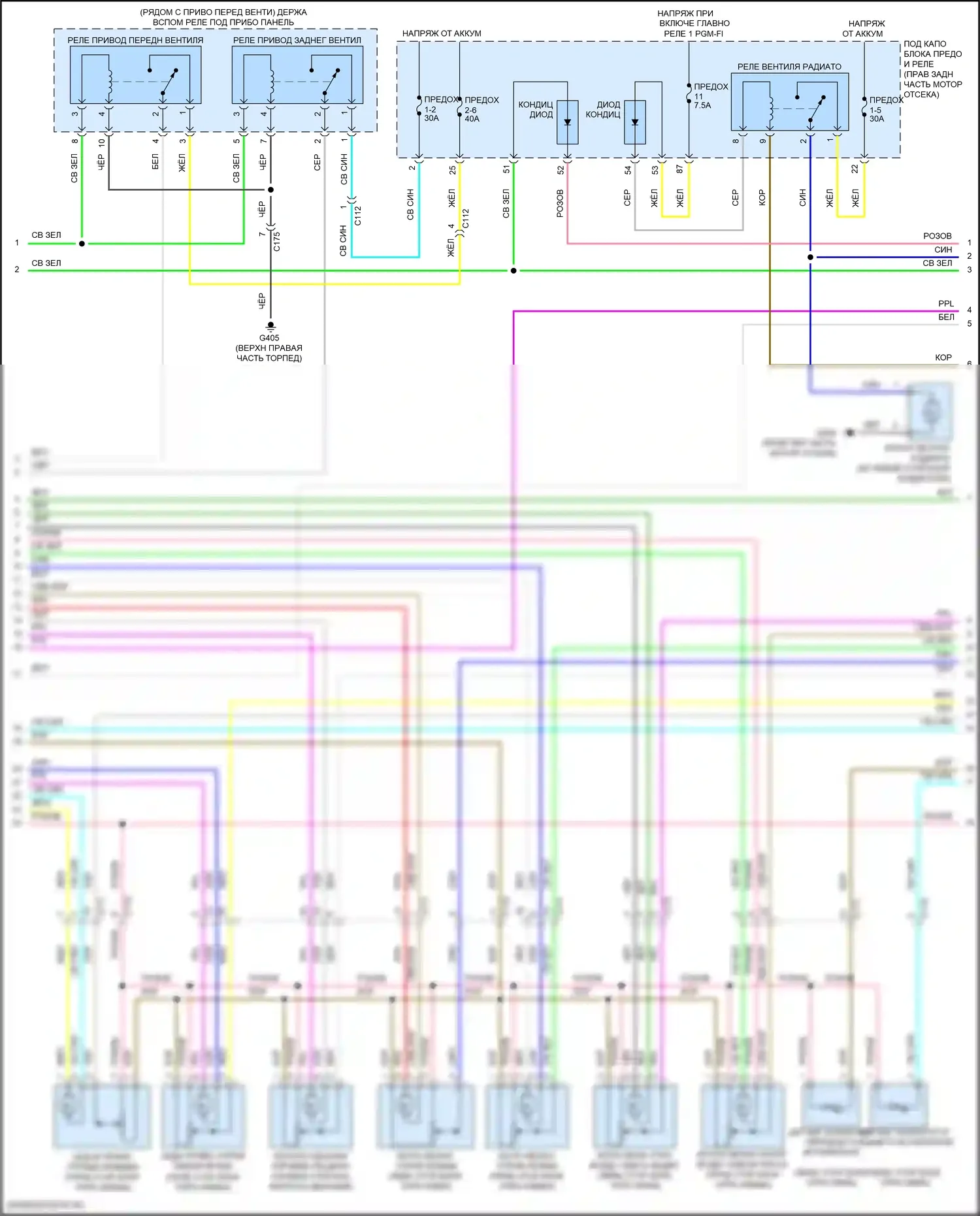 Passport Honda III (2019-2021): Электросхема климат контроля (2 из 3) 