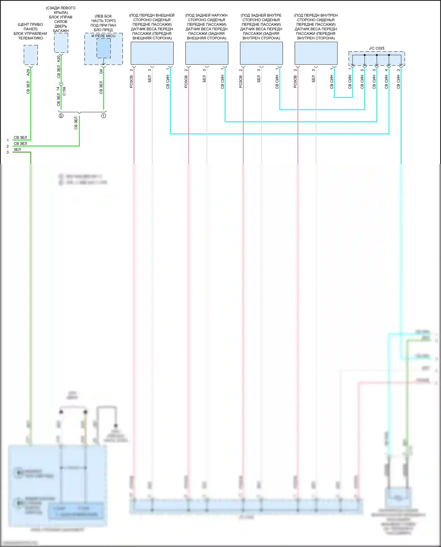 Passport Honda III (2019-2021): Электросхема подушек безопасности (2 из 3) 