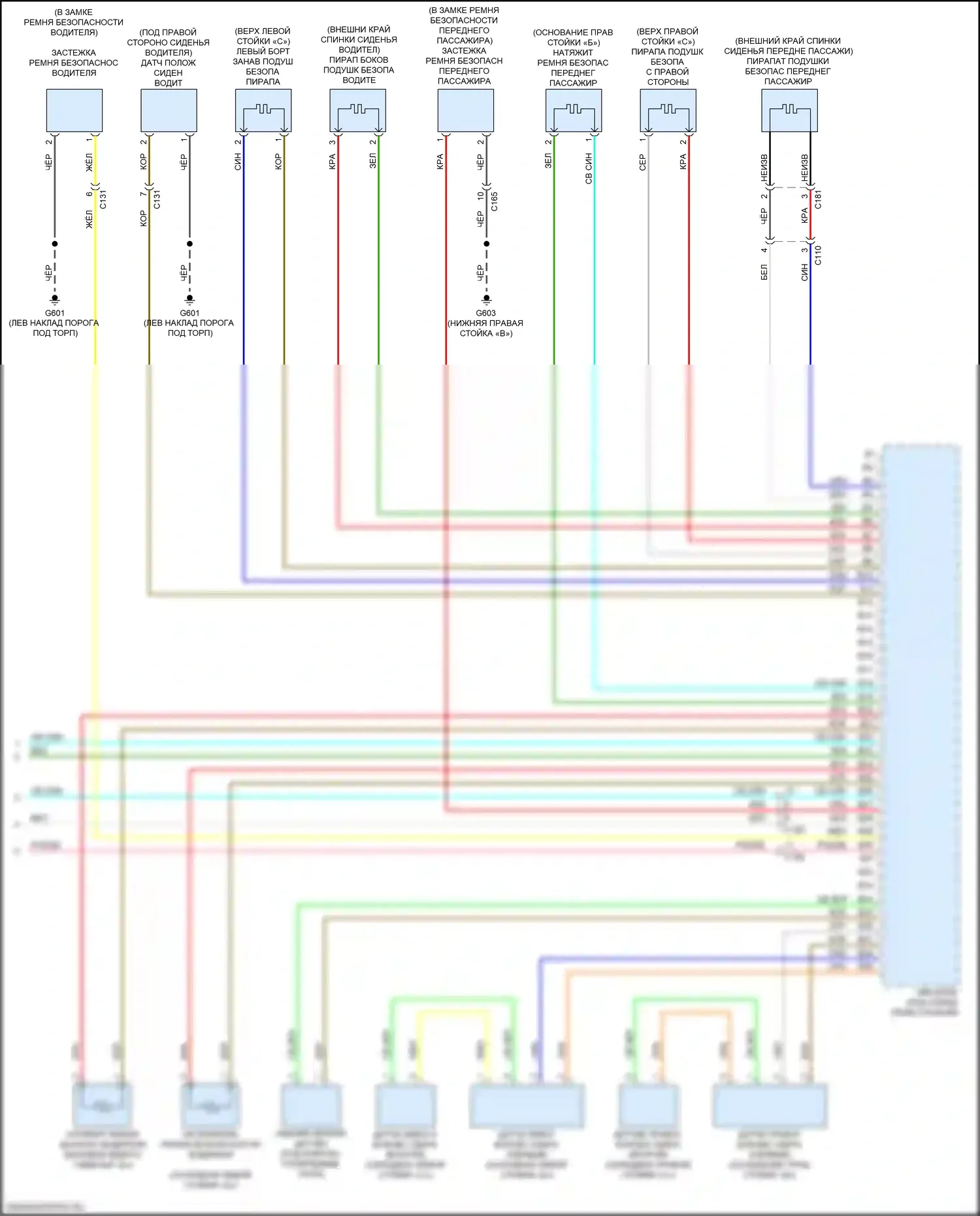 Passport Honda III (2019-2021): Электросхема подушек безопасности (3 из 3) 