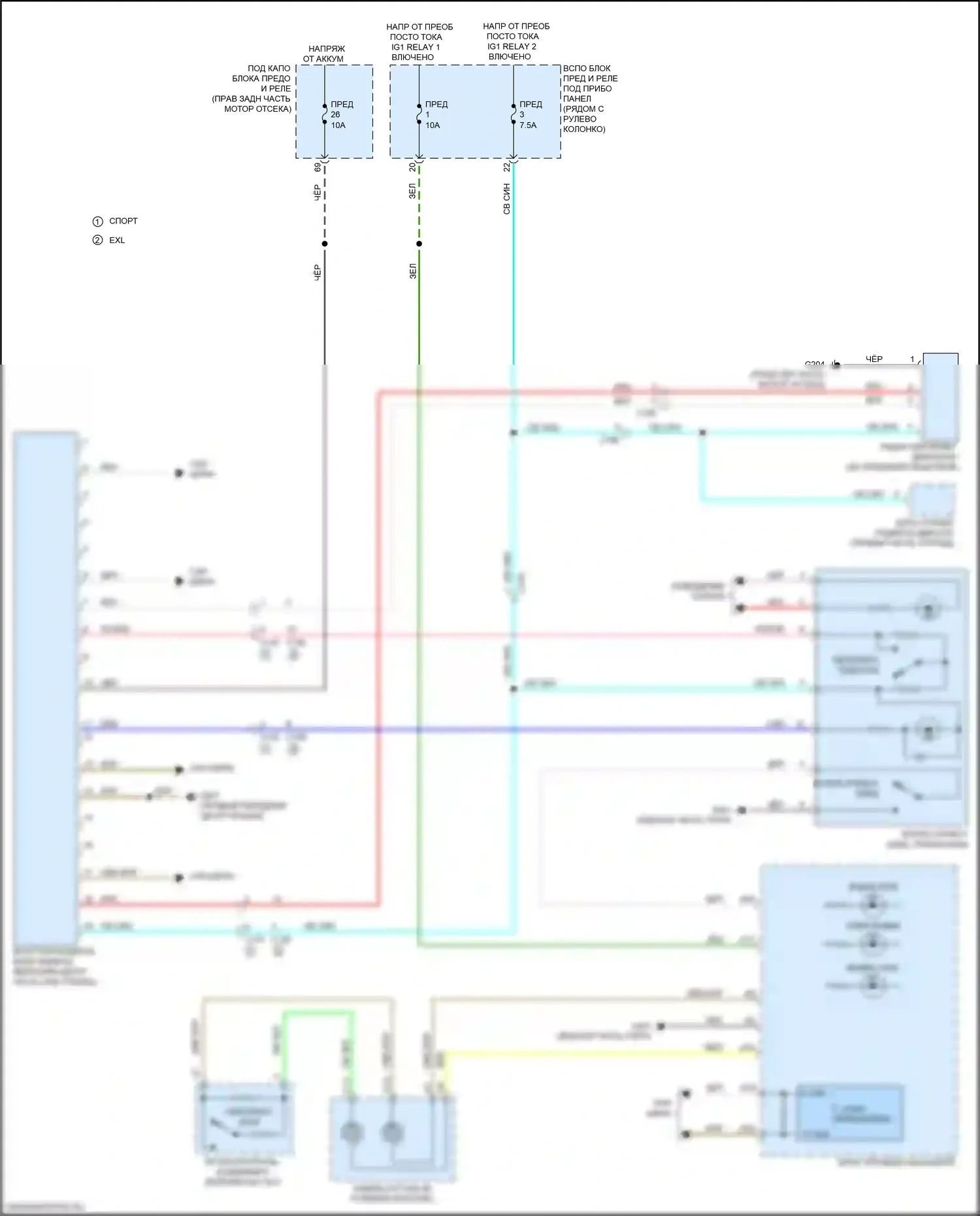 Passport Honda III (2019-2021): Электросхема многоцелевой камеры 