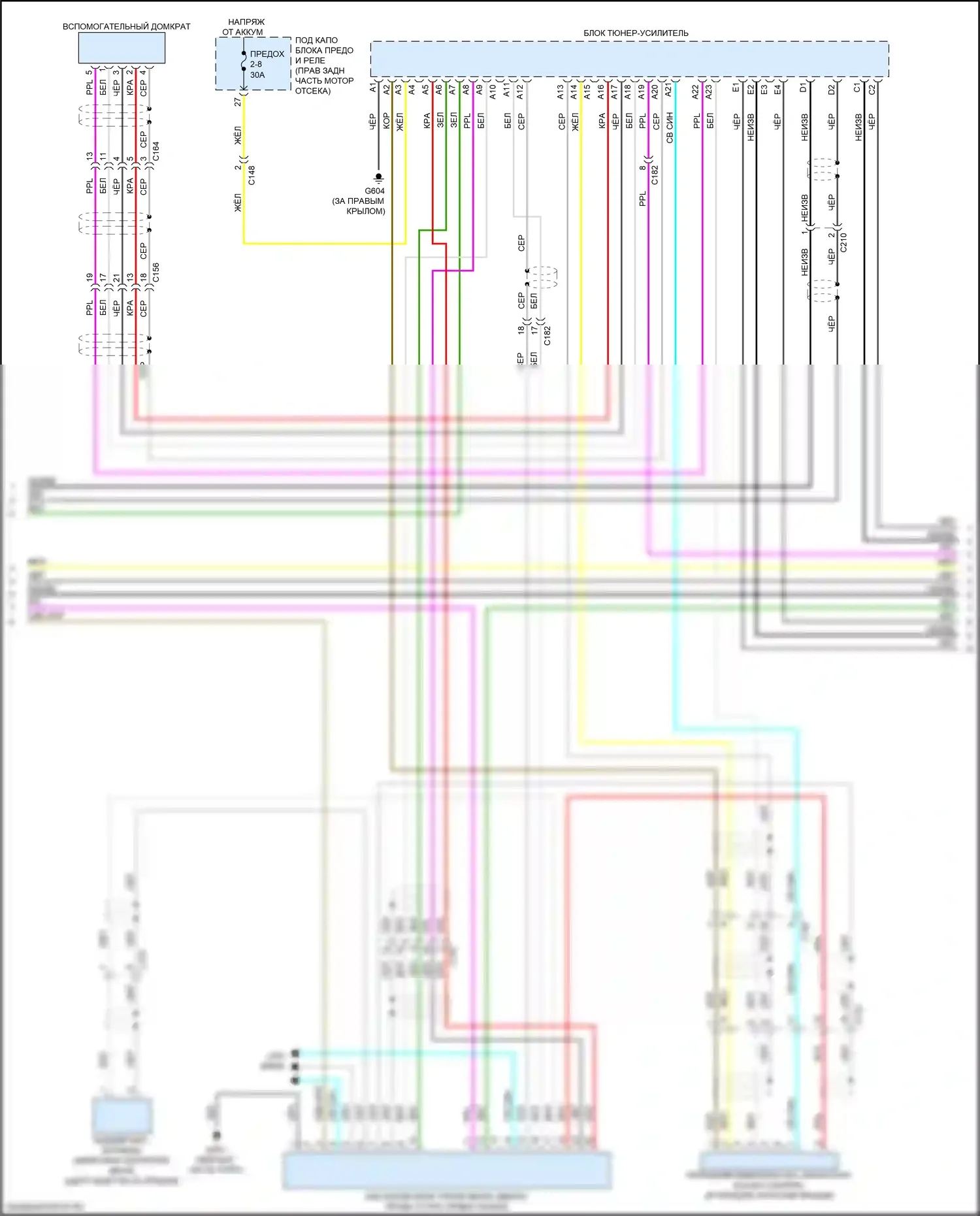 Passport Honda III (2019-2021): Электросхема навигации, 7 динамиков (3 из 4) 