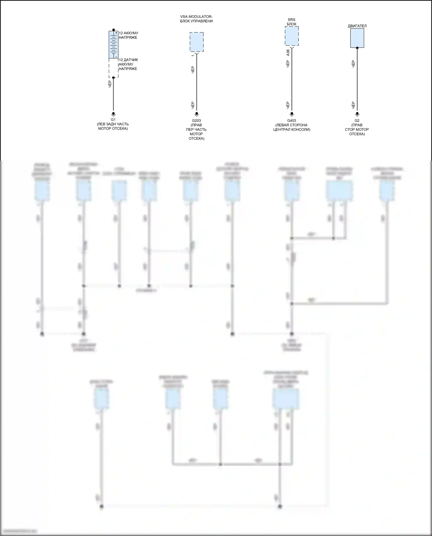 Passport Honda III (2019-2021): Электросхема разводки массы (8 из 8) 