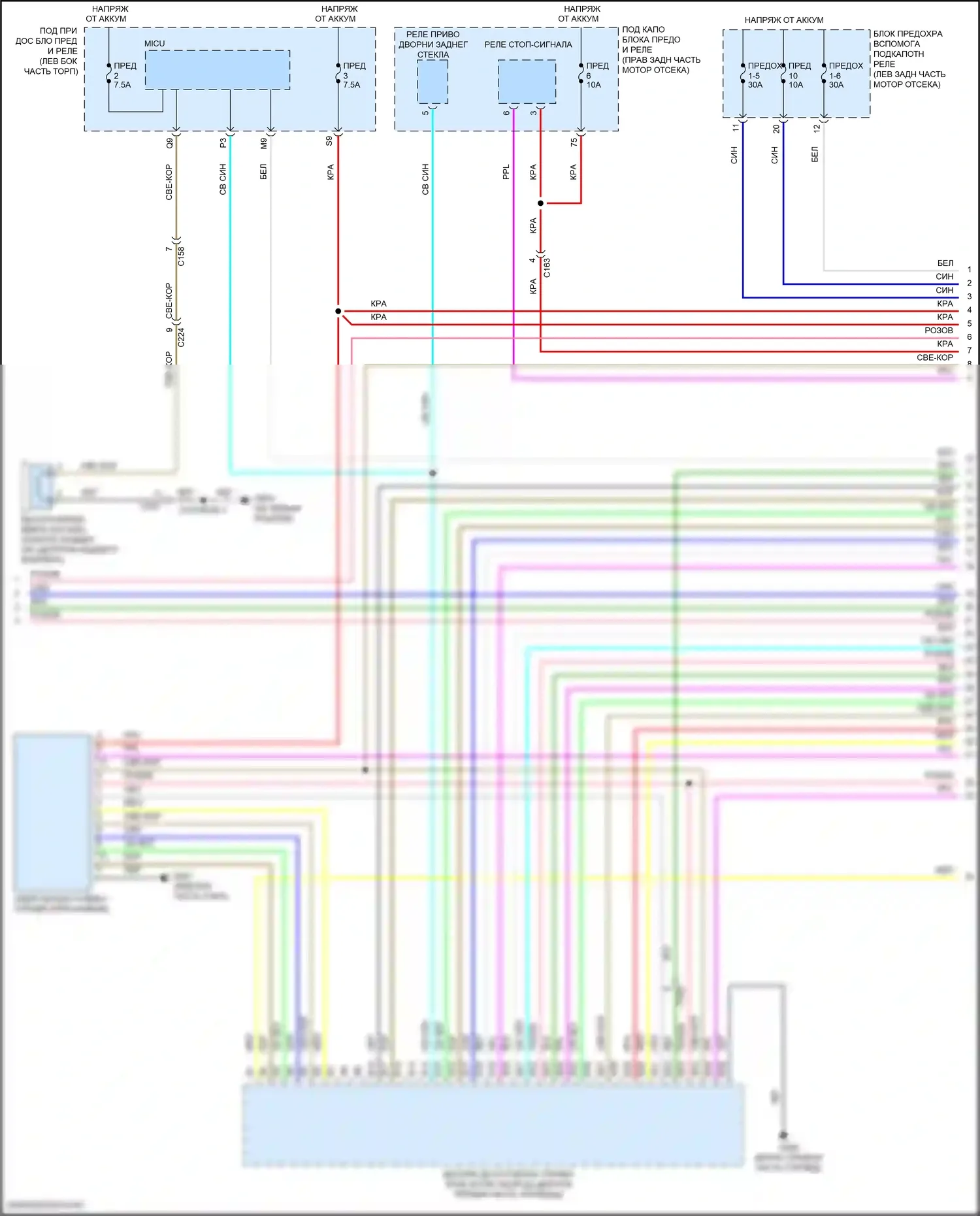 Passport Honda III (2019-2021): Электросхема центрального замка (3 из 7) 