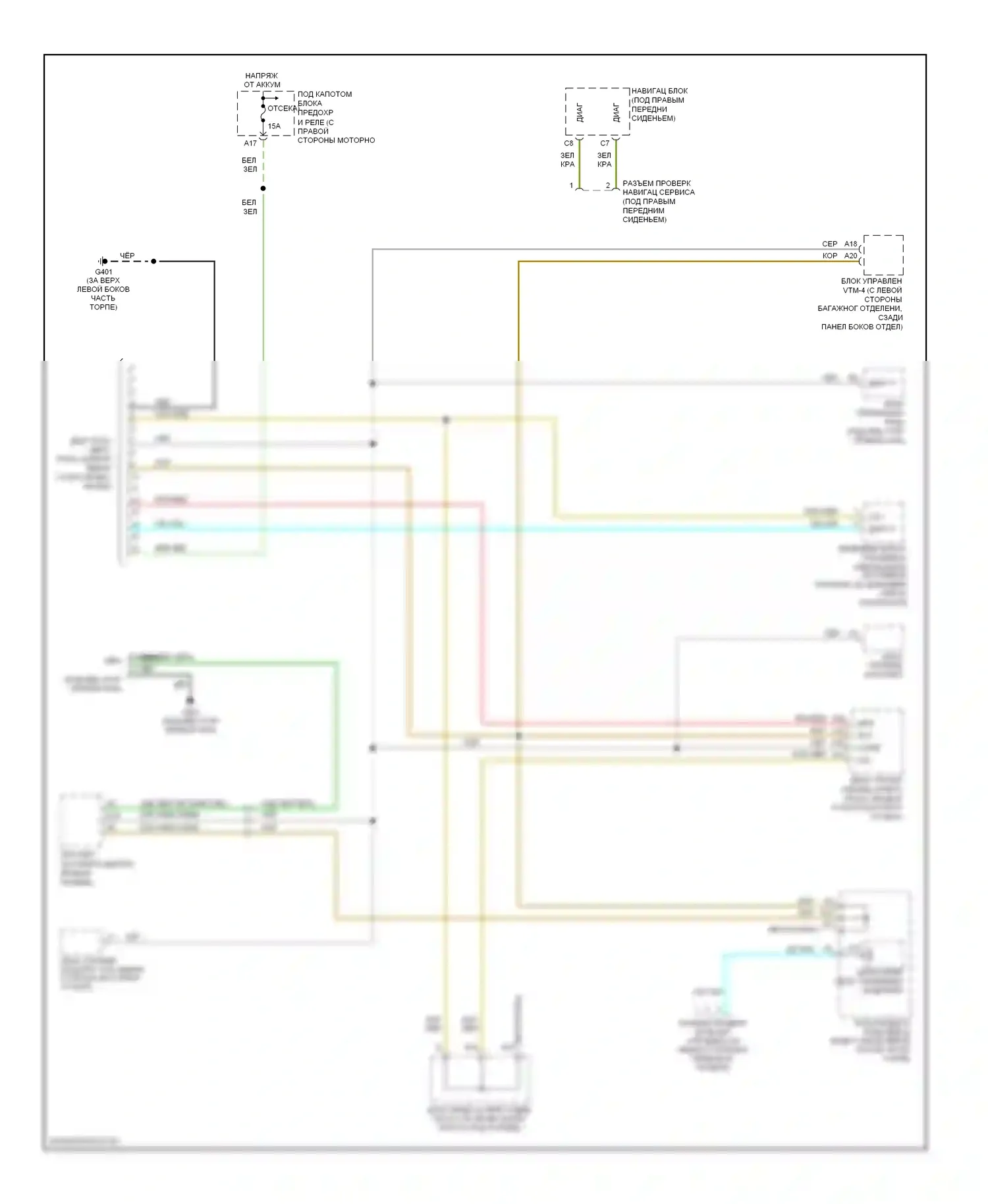 Pilot Honda I рестайлинг (2005-2008): Электросхема диагностического разхъема 