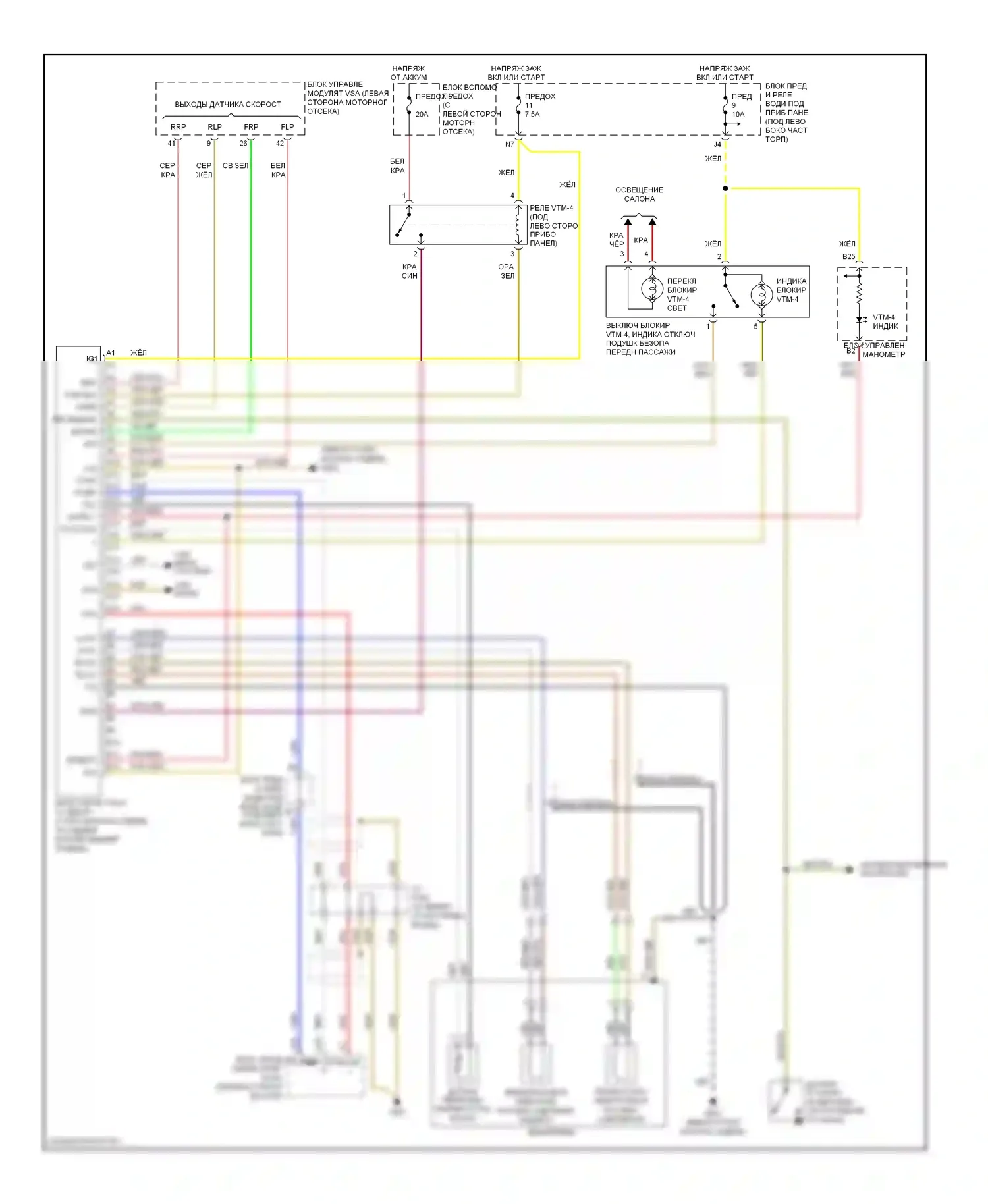 Pilot Honda I рестайлинг (2005-2008): Электросхема 4wd 
