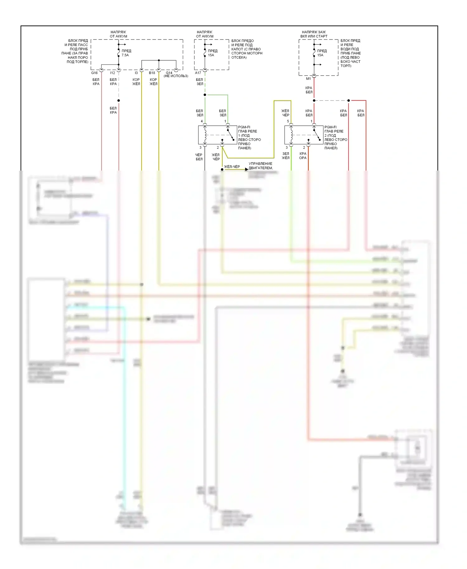 Pilot Honda I рестайлинг (2005-2008): Электросхема иммобилайзера 