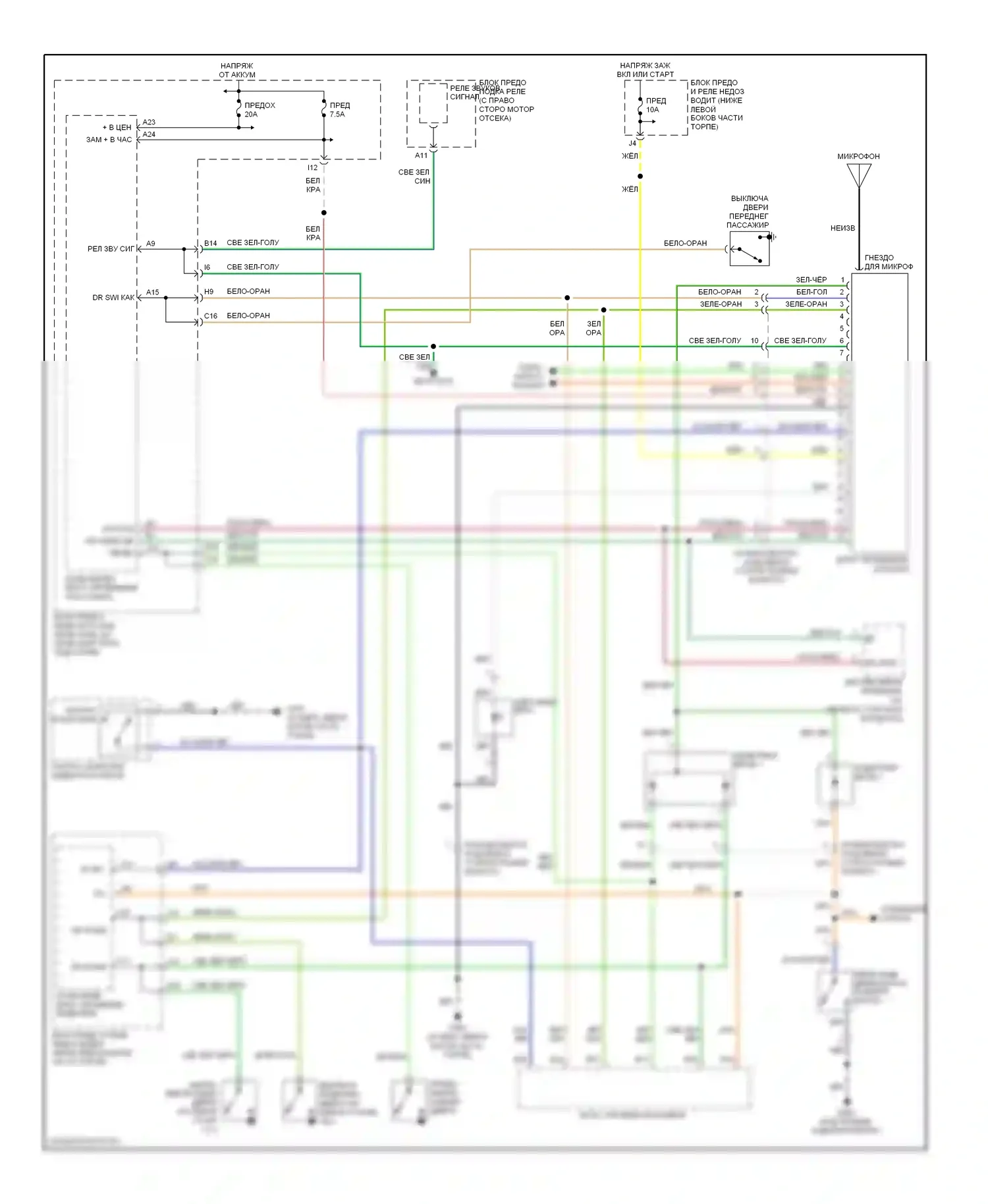 Pilot Honda I рестайлинг (2005-2008): Электросхема защиты от взлома, лк 