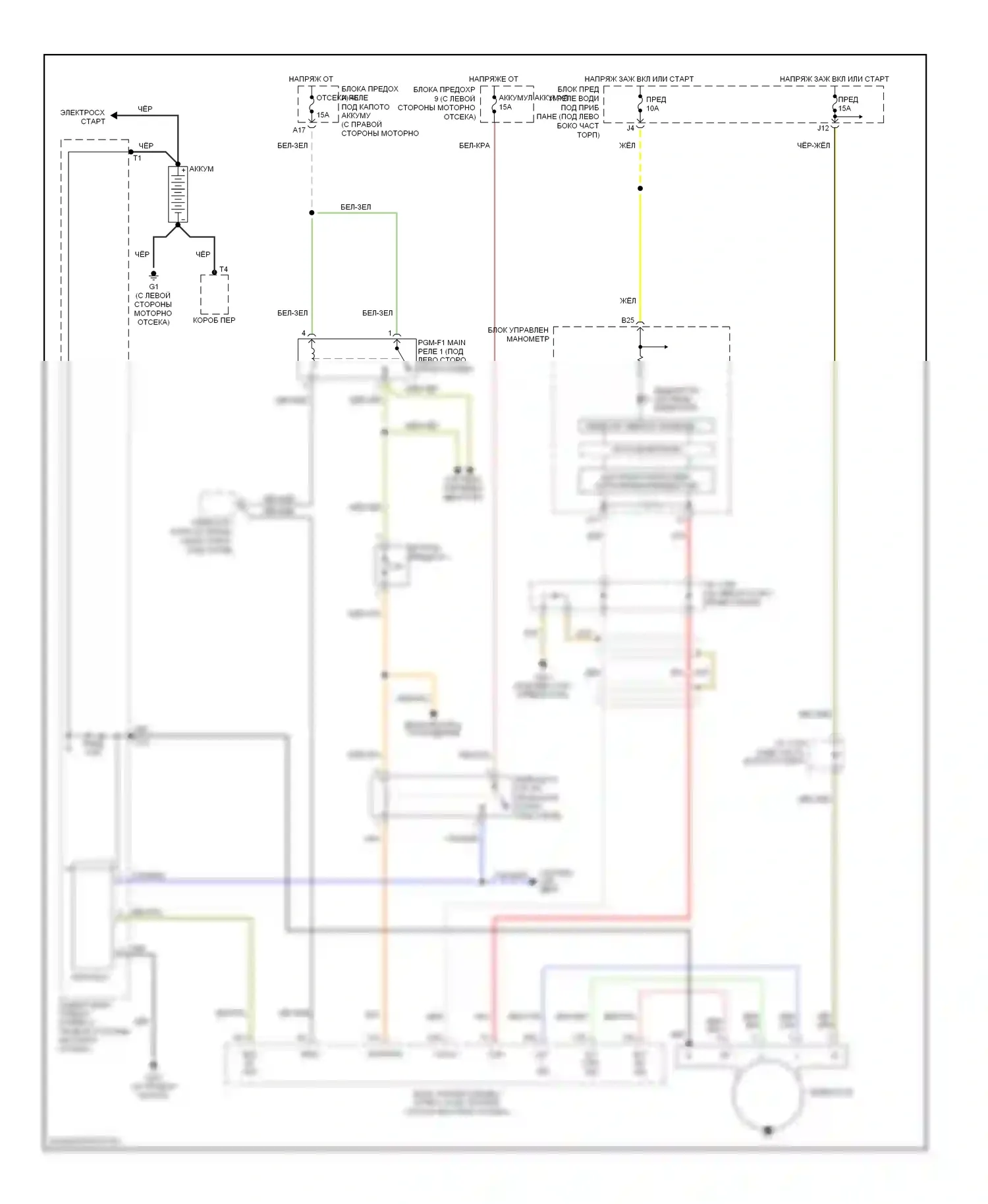 Pilot Honda I рестайлинг (2005-2008): Электросхема генератора 