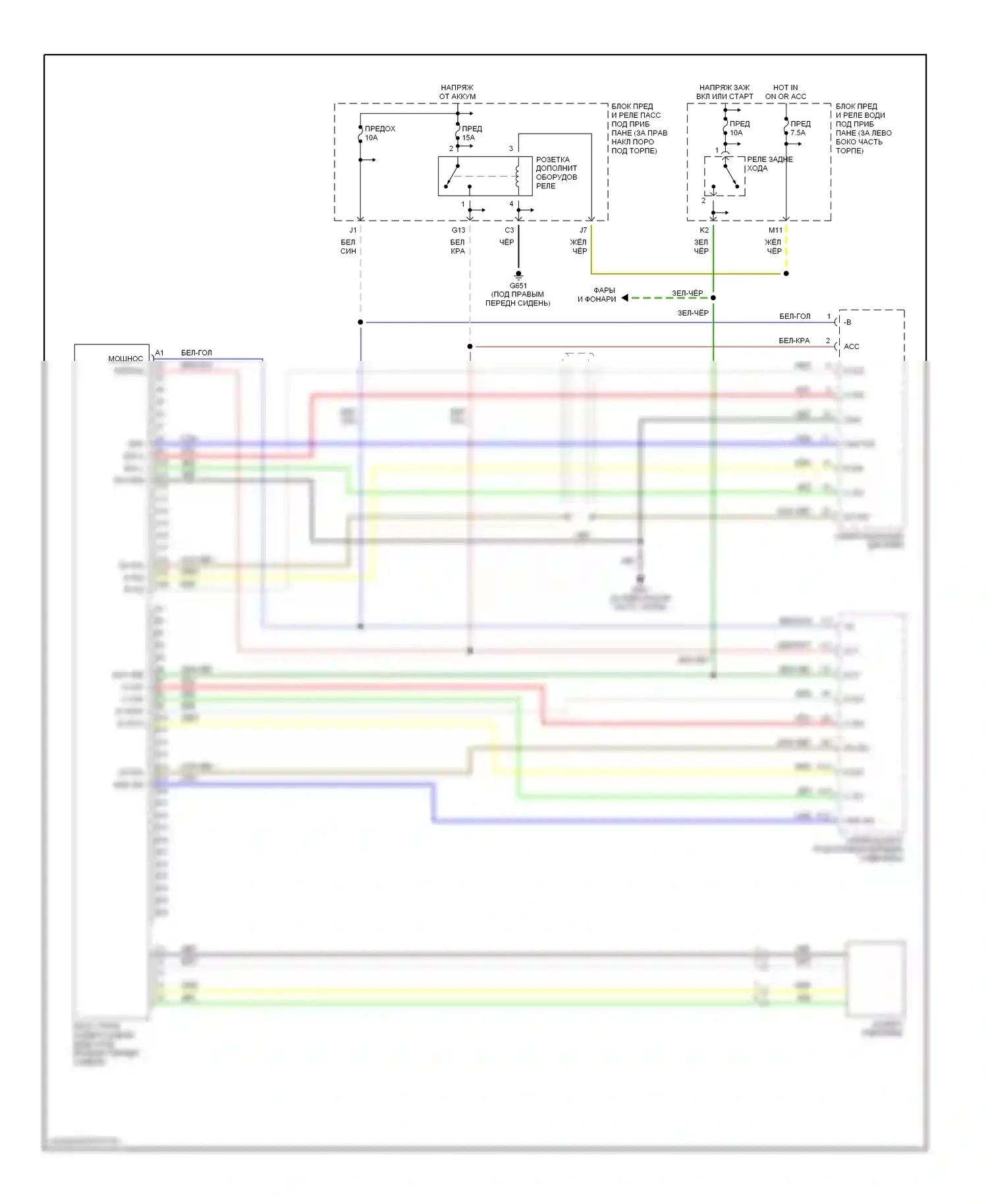 Pilot Honda I (2002-2005): Электросхема задней камеры 